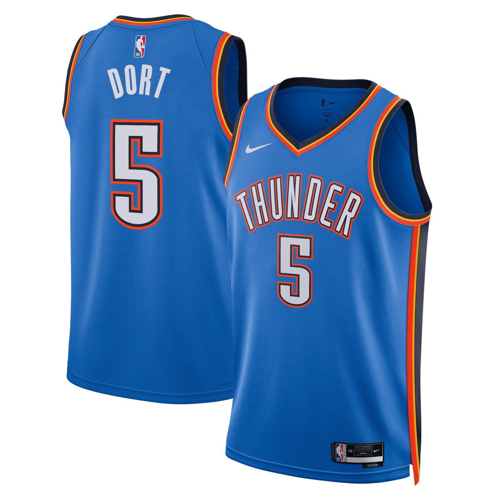 Oklahoma City Thunder Nike Icon Edition Swingman Jersey - Blue - Luguentz Dort - Unisex