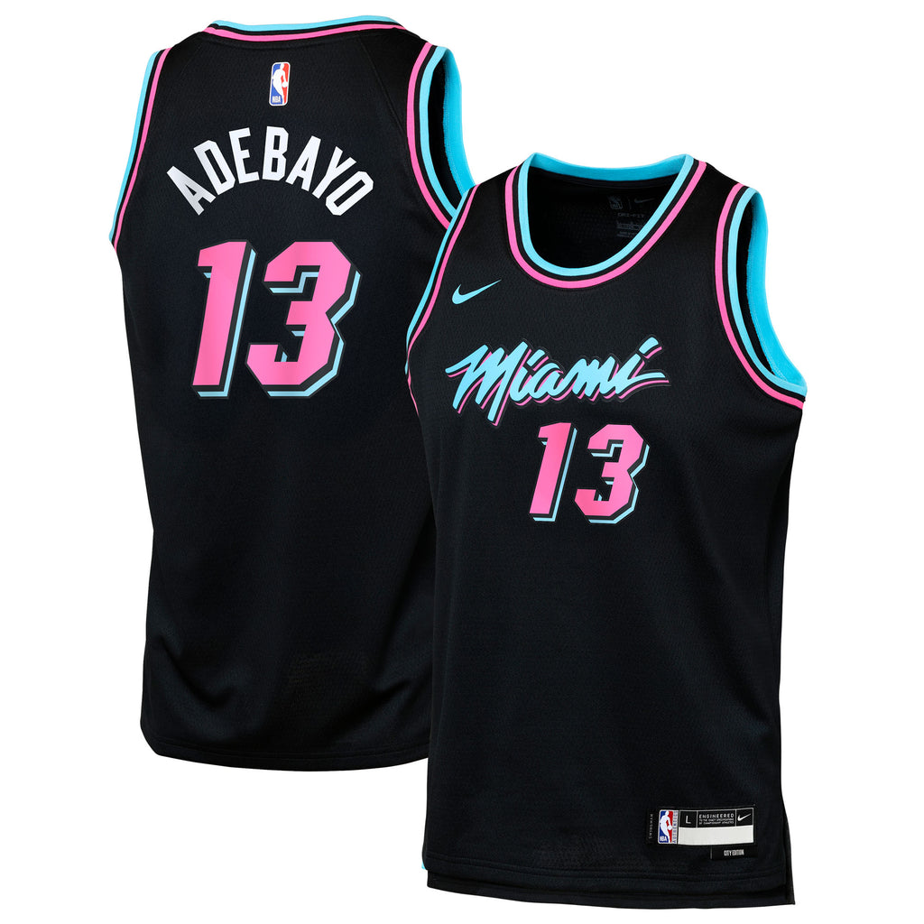 Miami Heat Nike 2025/26 City Edition Swingman Jersey - Black - Bam Adebayo - Youth