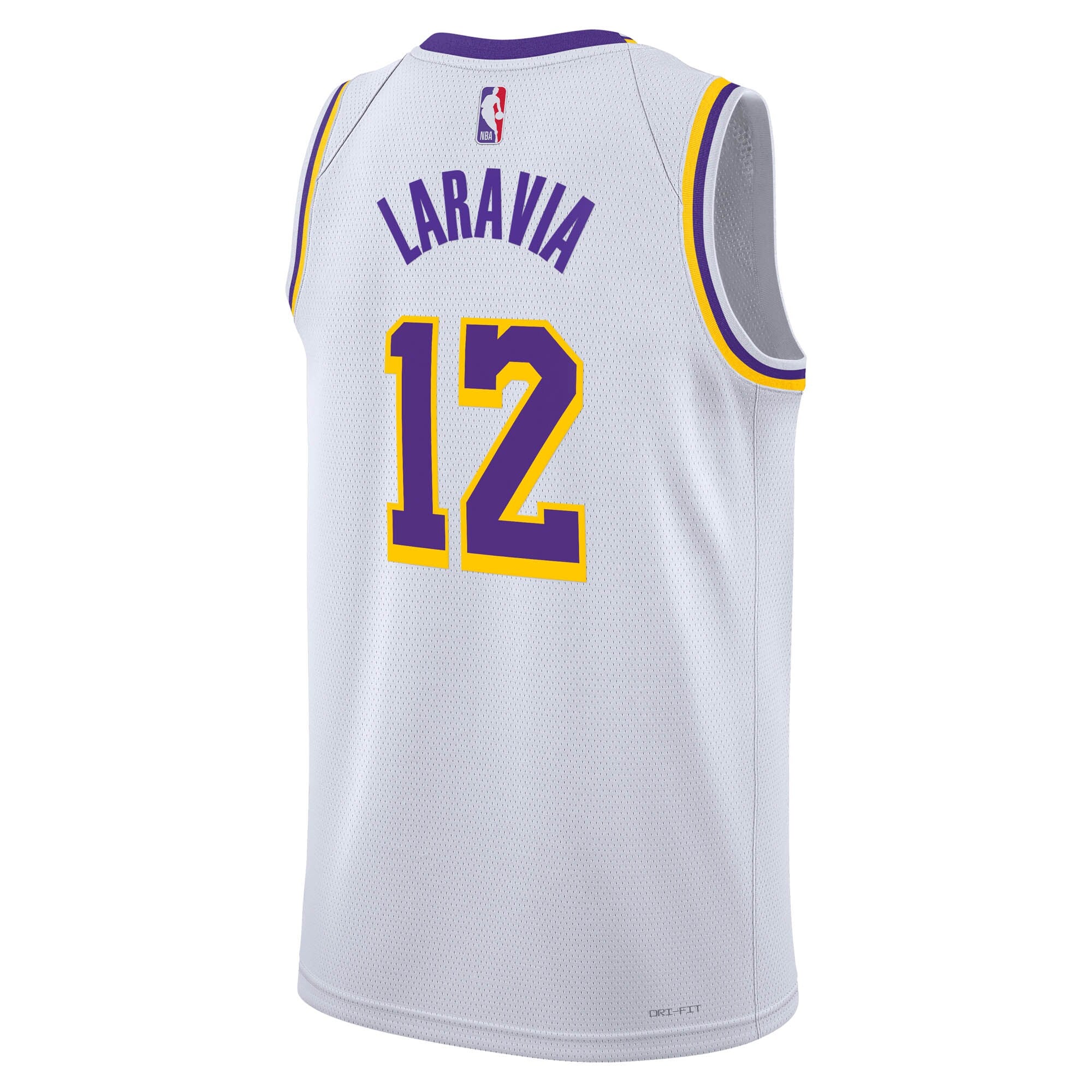 Los Angeles Lakers Nike Association Edition Swingman Jersey - White - Jake LaRavia - Unisex