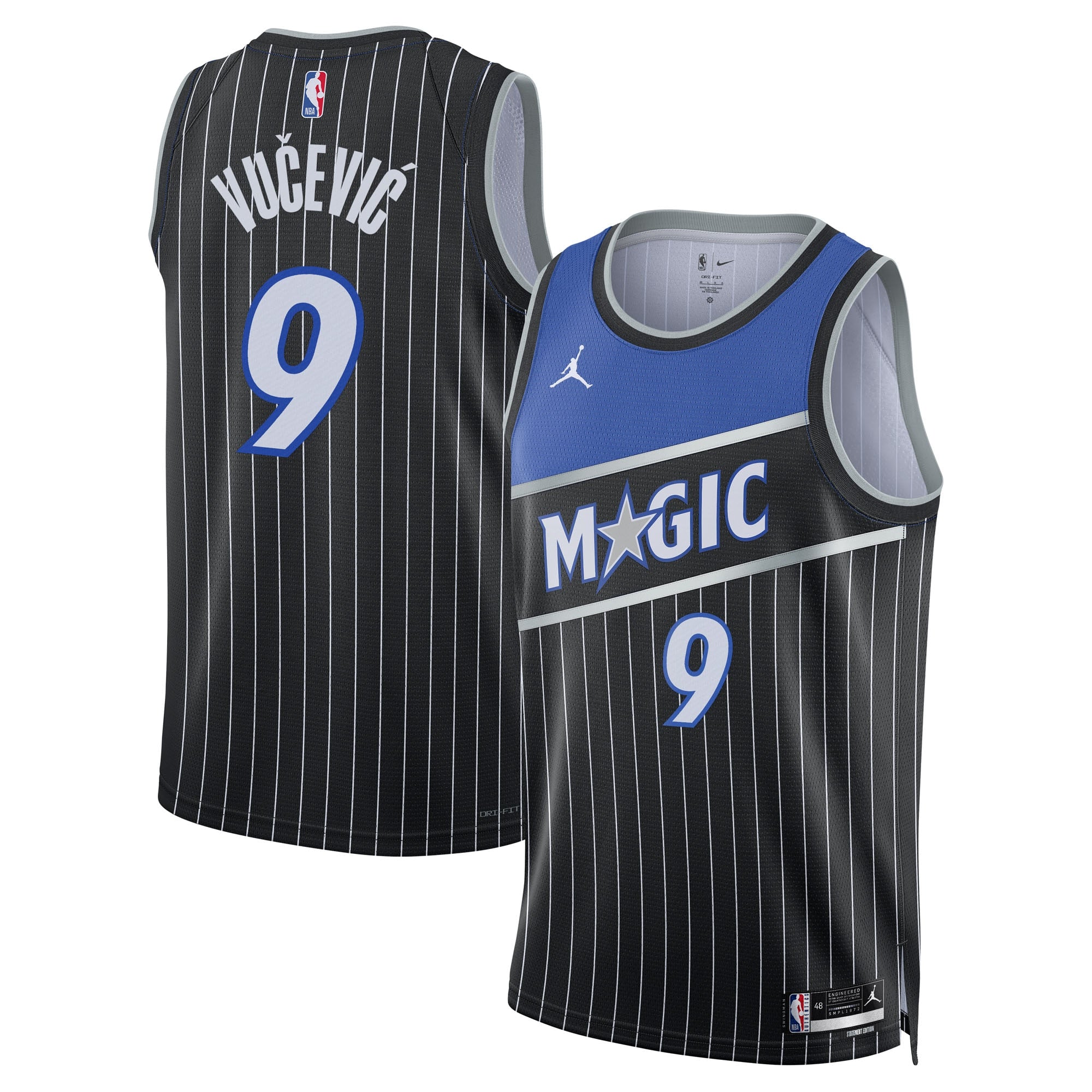 Orlando Magic Jordan Brand Statement Edition Jersey - Black - Nikola Vučević - Unisex