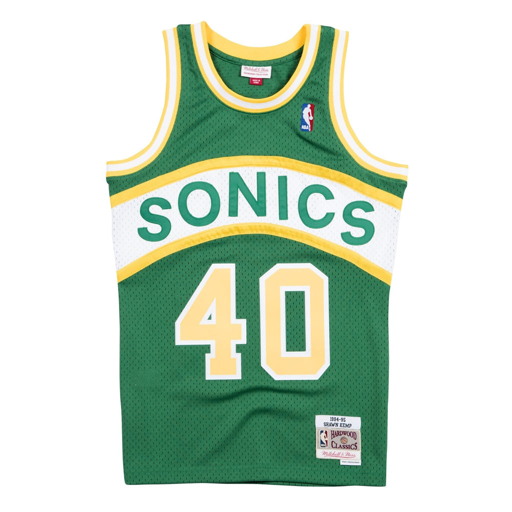 Seattle Supersonics Shawn Kemp Hardwood Classics Road Swingman Jersey By Mitchell & Ness - Mens