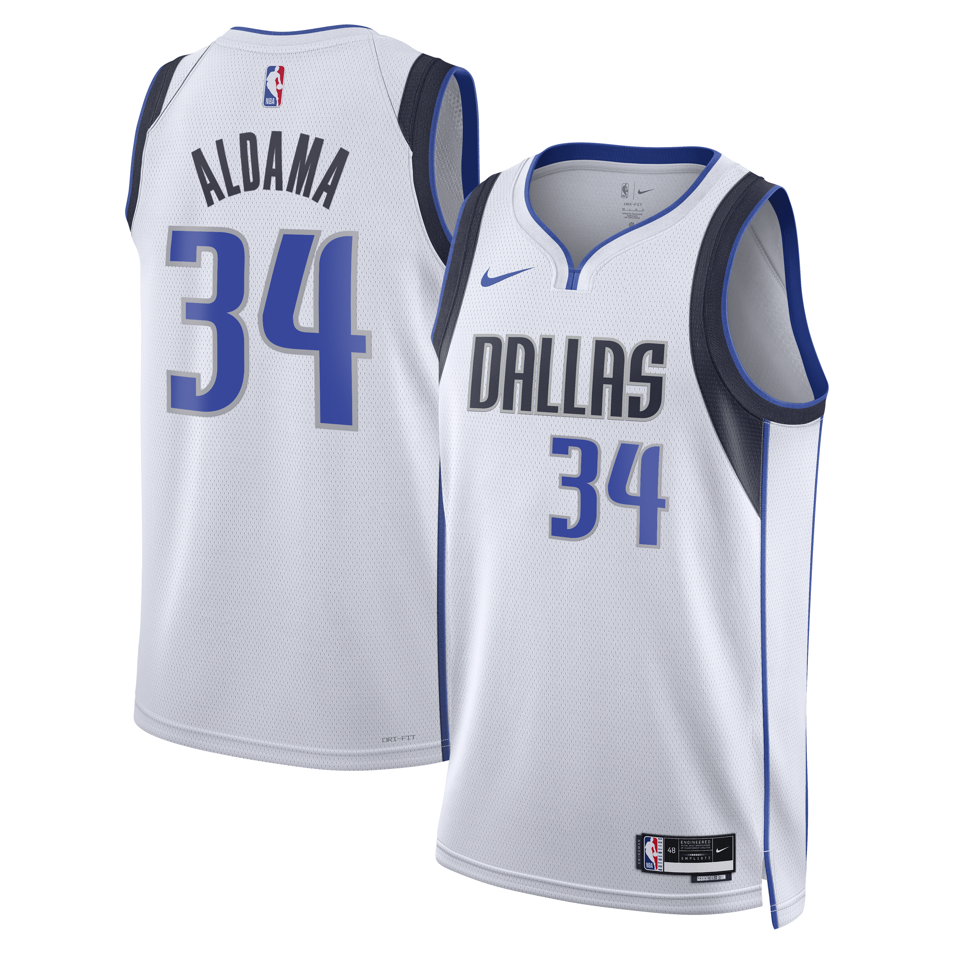 Dallas Mavericks Nike Association Edition Swingman Jersey - White - Santi Aldama - Unisex