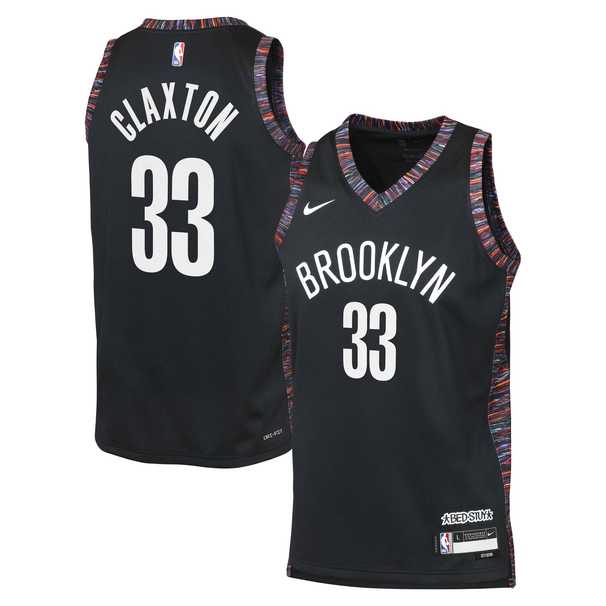 Brooklyn Nets Nike 2025/26 City Edition Swingman Jersey - Black - Nic Claxton - Youth