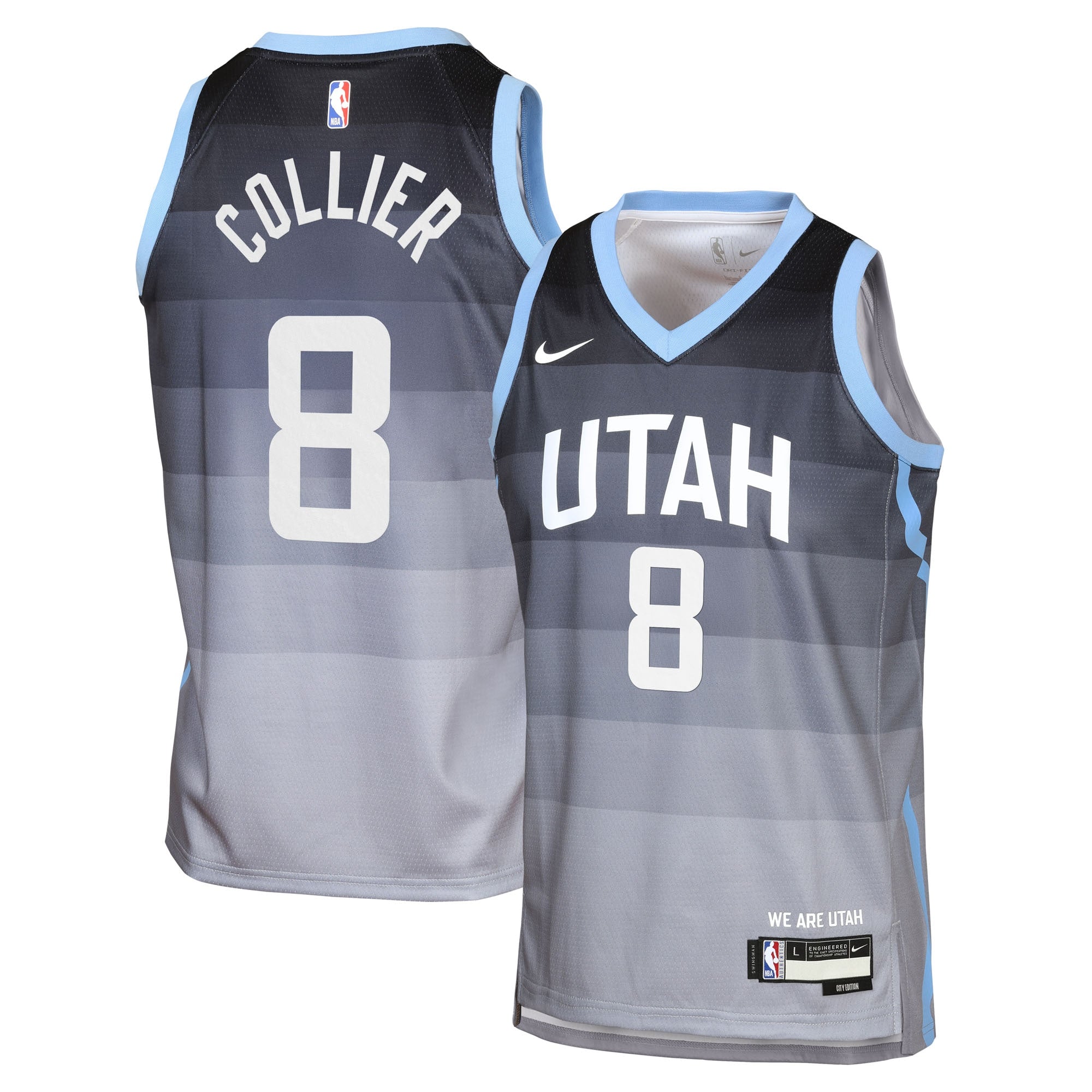 Utah Jazz Nike 2025/26 City Edition Swingman Jersey - Gray - Isaiah Collier - Youth