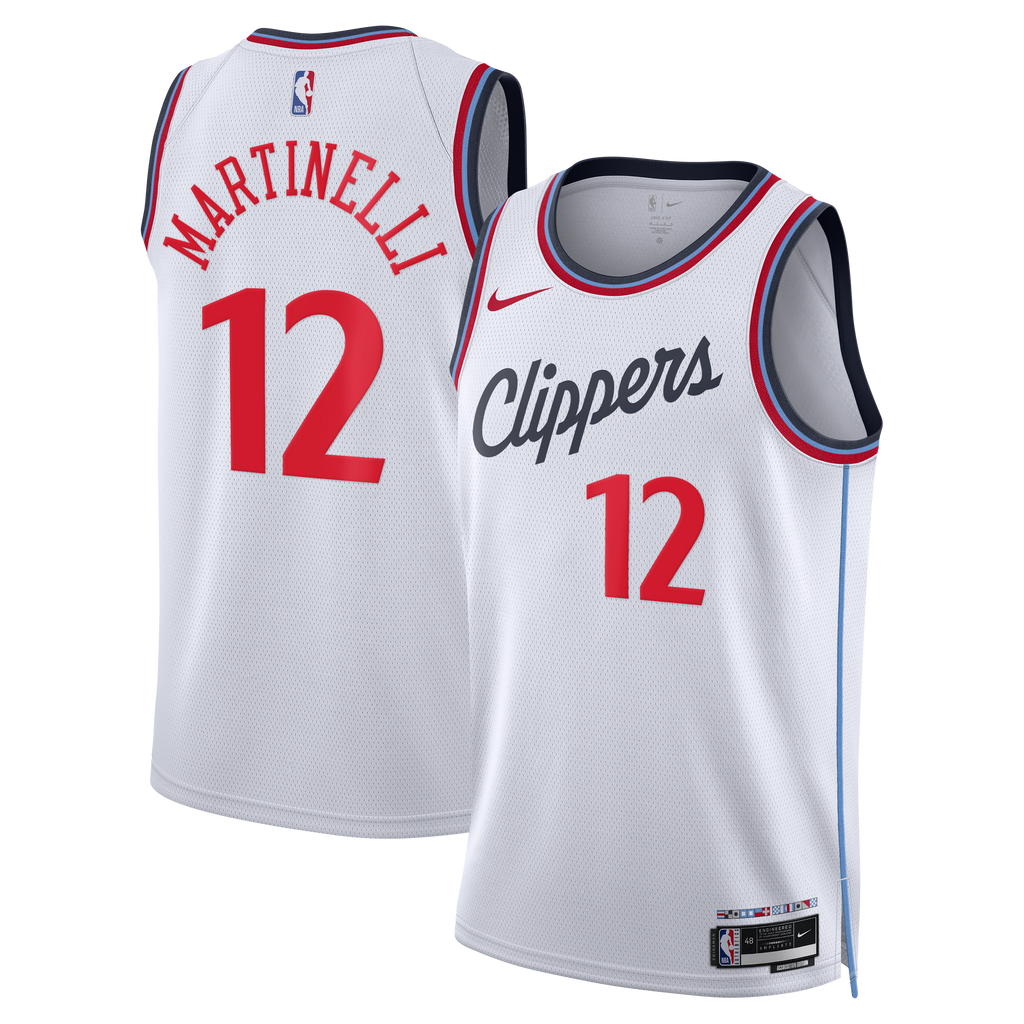 Los Angeles Clippers Nike Replica Association Edition Swingman Jersey - White - Nick Martinelli - Unisex