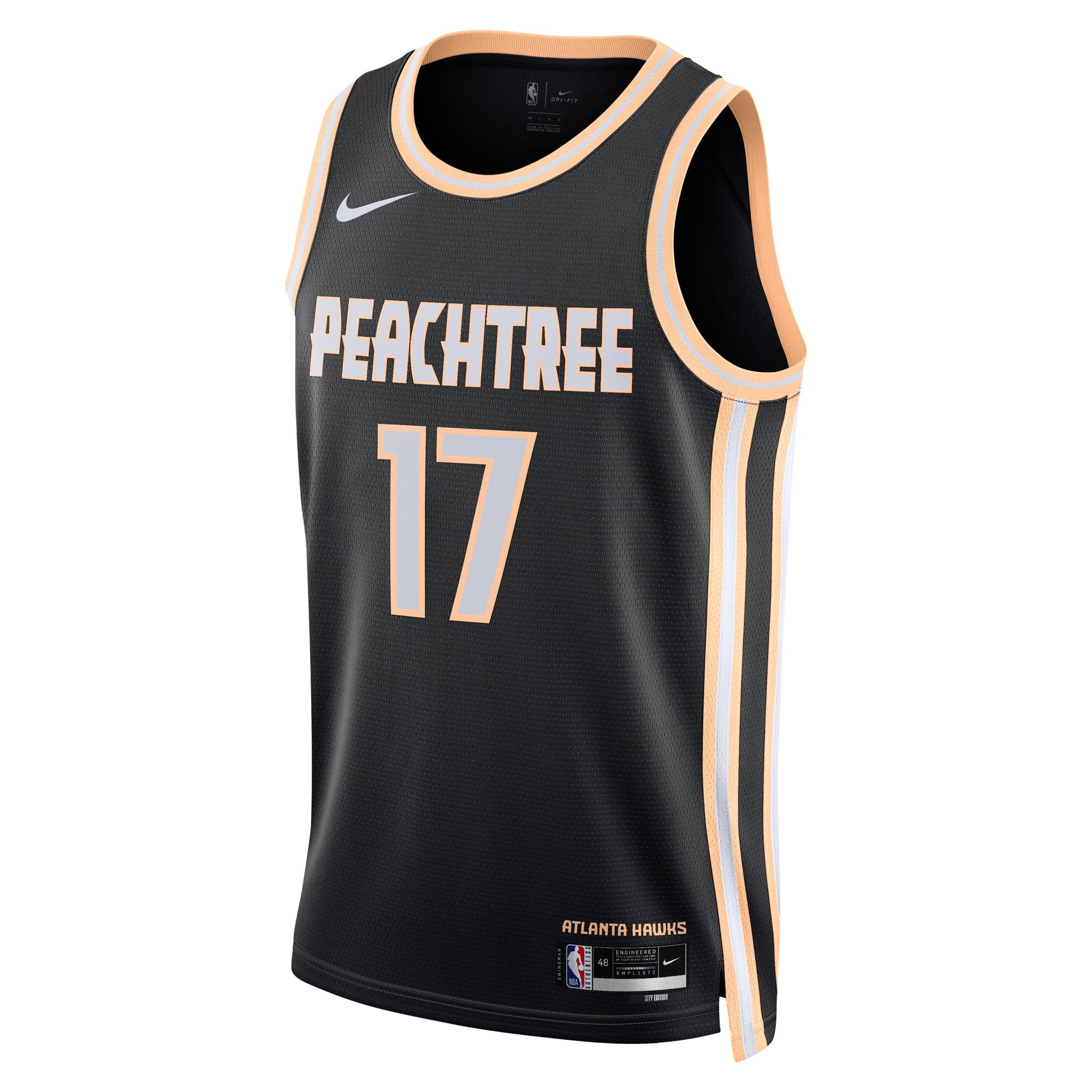 Atlanta Hawks Nike 2025/26 City Edition Swingman Jersey - Black - Onyeka Okongwu - Unisex