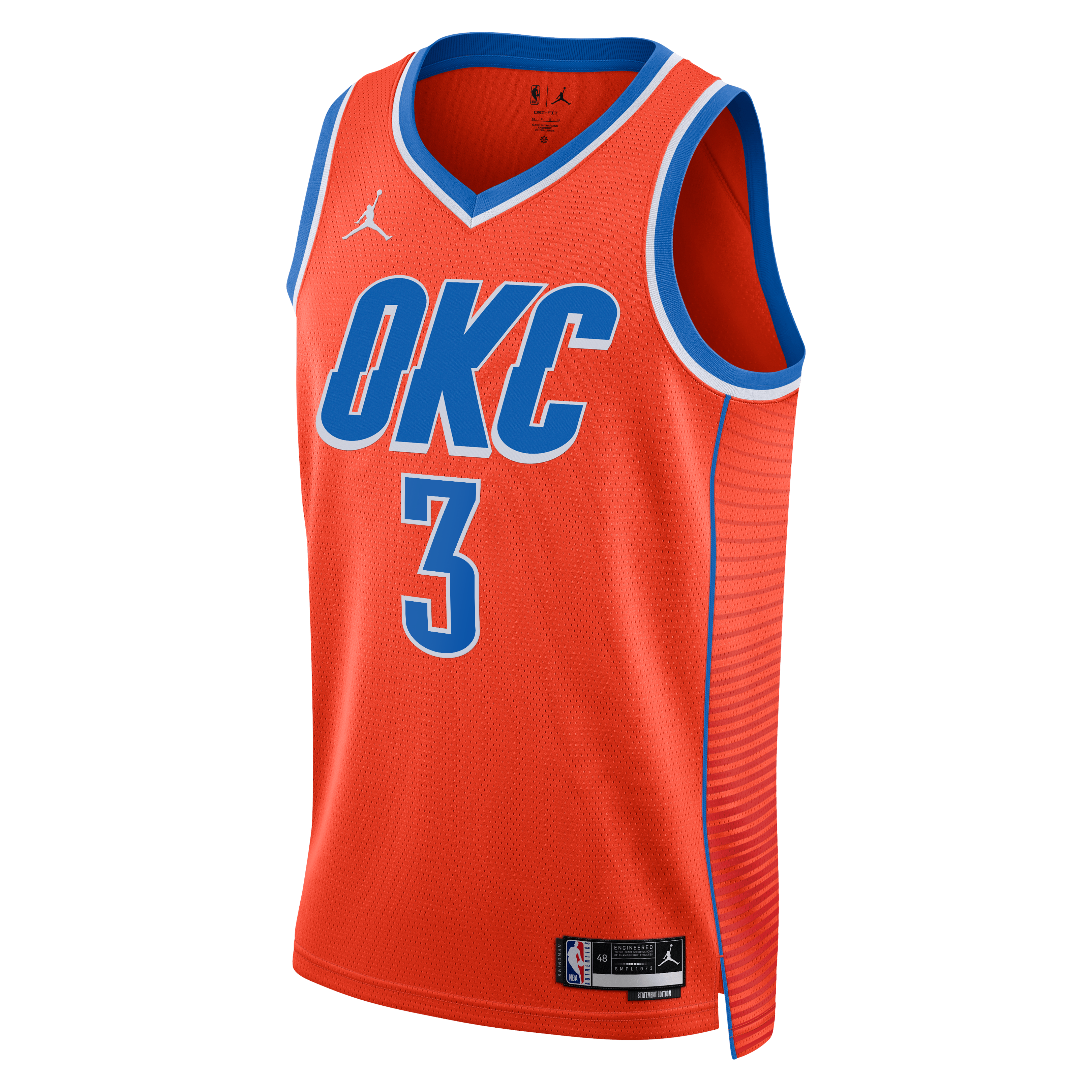 Oklahoma City Thunder Jordan Brand Statement Edition Swingman Jersey - Orange - Jared McCain - Unisex