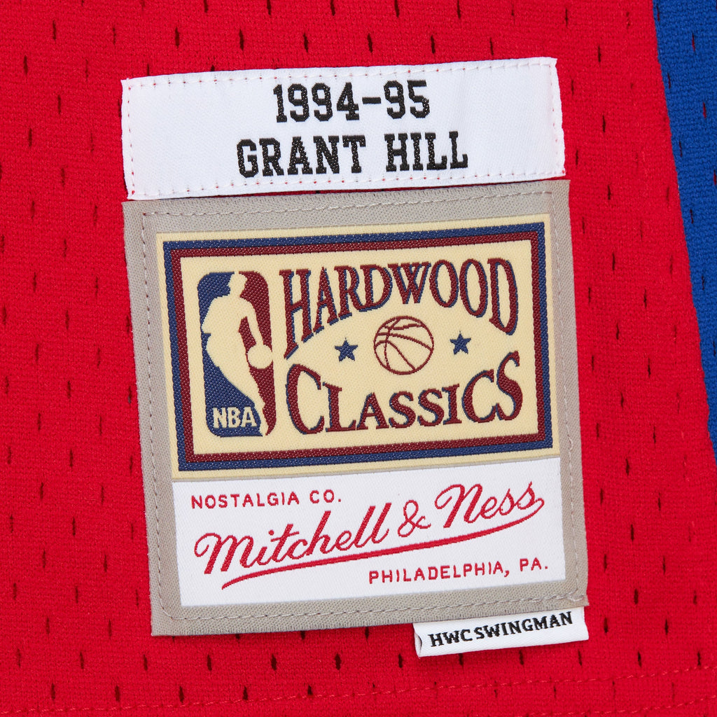 Detroit Pistons Mitchell & Ness Grant Hill 1994 Dark Authentic Jersey - Red