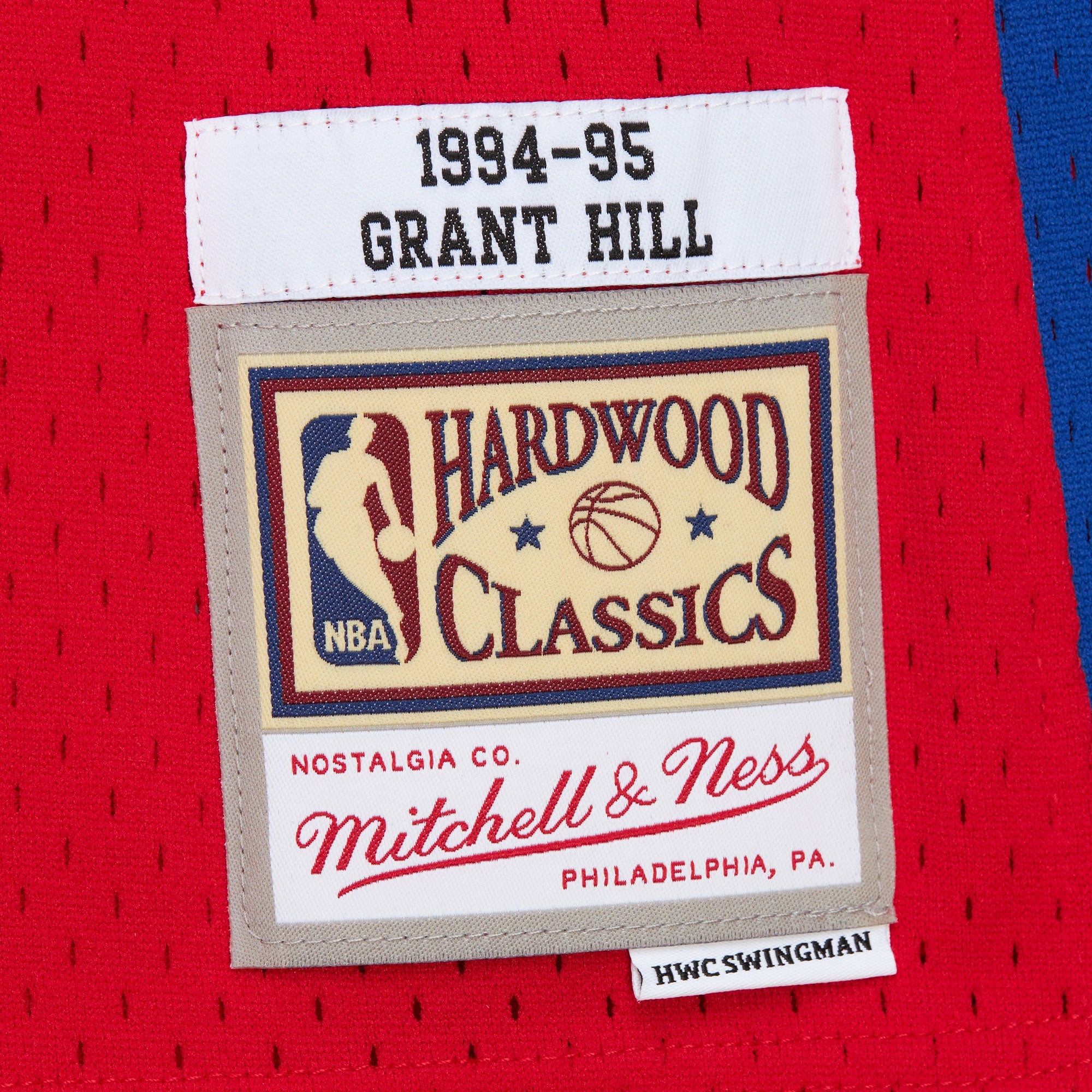 Detroit Pistons Mitchell & Ness Grant Hill 1994 Dark Authentic Jersey - Red