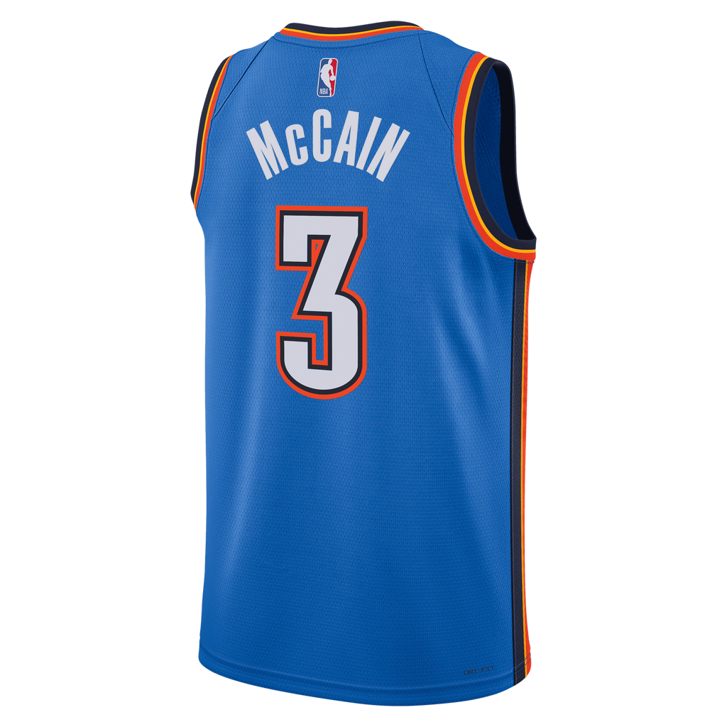 Oklahoma City Thunder Nike Icon Edition Swingman Jersey - Blue - Jared McCain - Unisex