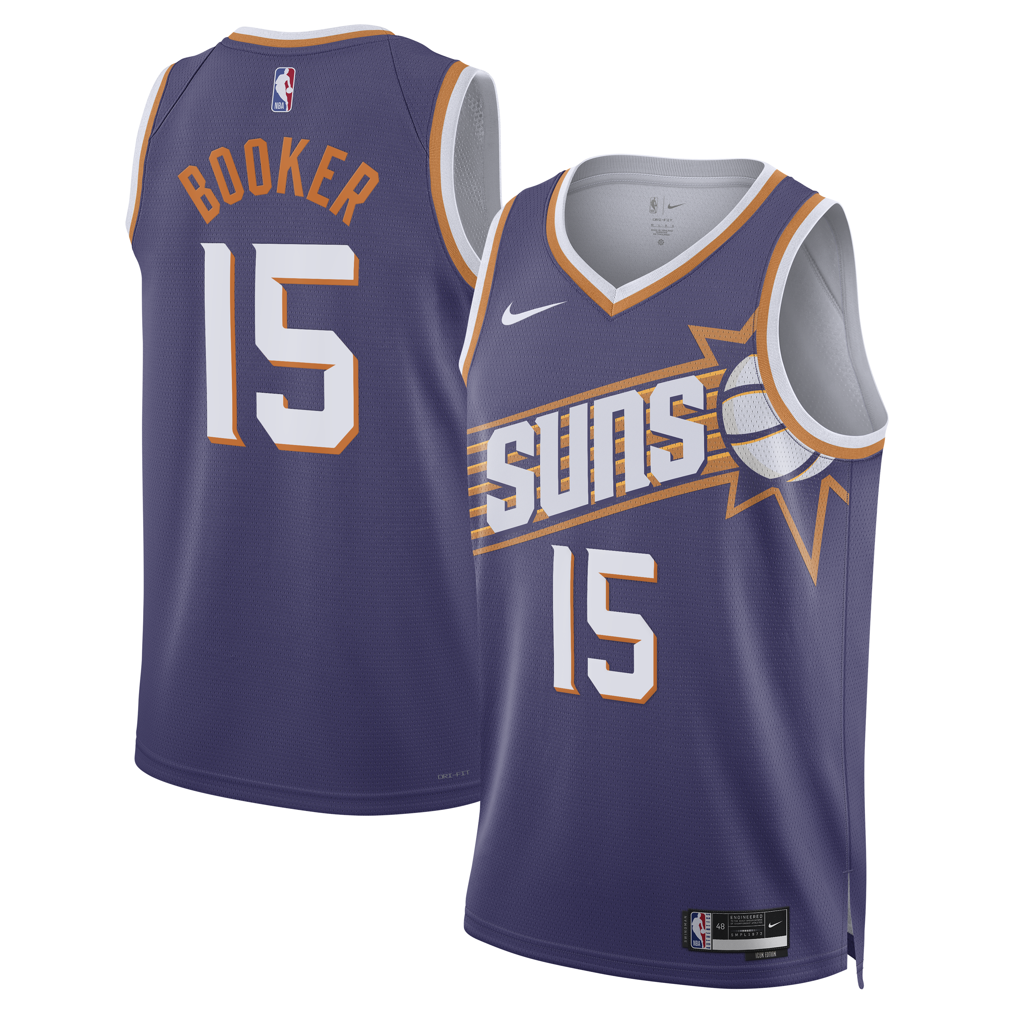 Phoenix Suns Nike Icon Edition Swingman Jersey - Purple - Devin Booker - Unisex