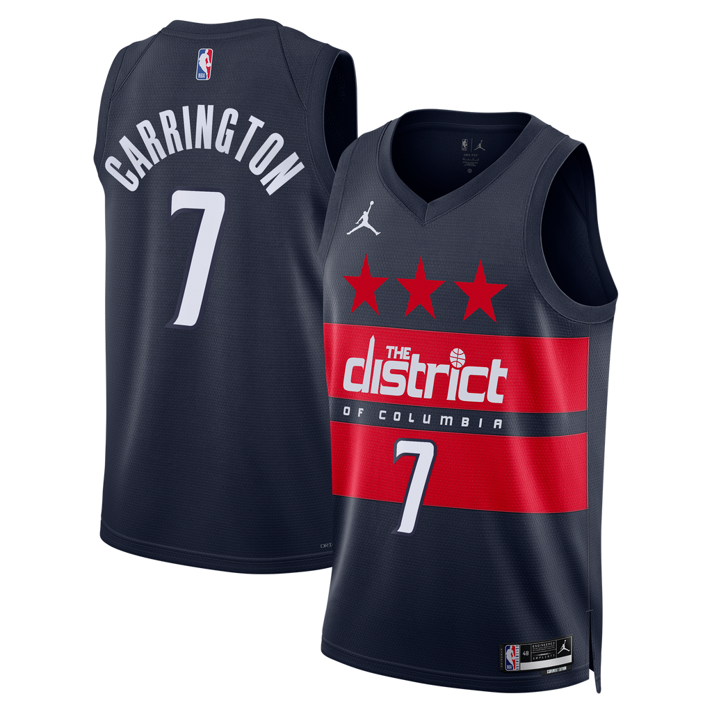 Washington Wizards Jordan Brand Statement Edition Swingman Jersey - Navy - Bub Carrington - Mens