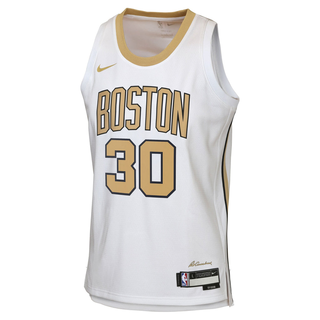 Boston Celtics Nike 2025/26 City Edition Swingman Jersey - White - Sam Hauser - Youth