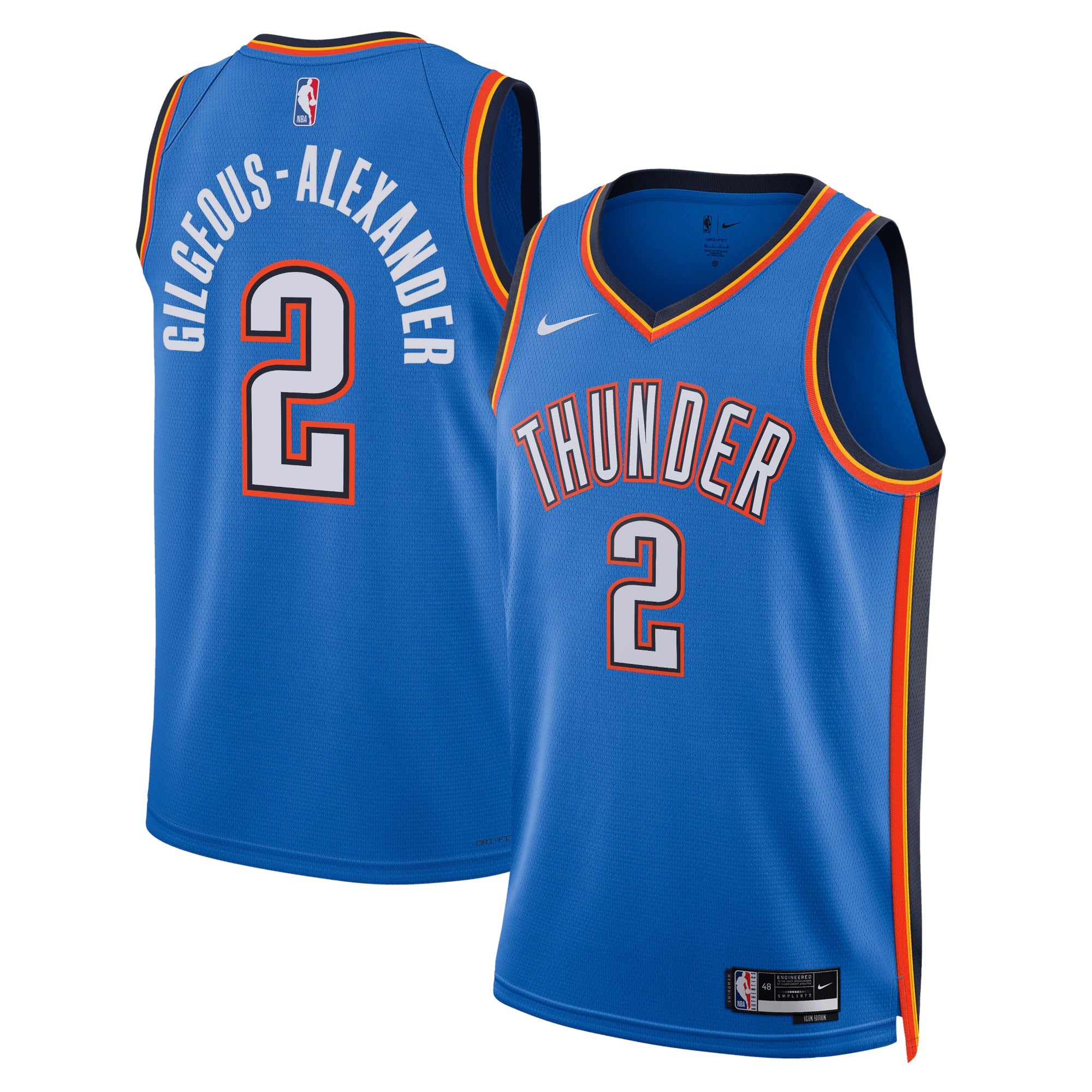 Oklahoma City Thunder Nike Icon Edition Swingman Jersey - Blue - Shai Gilgeous-Alexander - Unisex