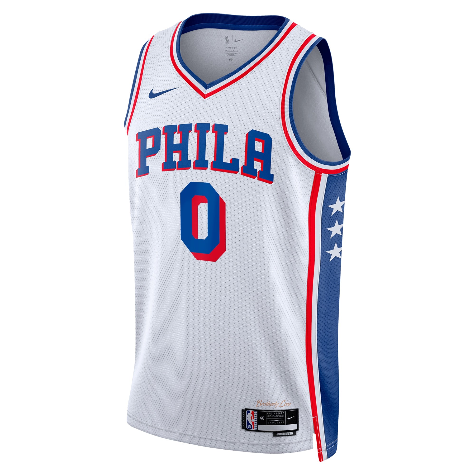Philadelphia 76ers Nike Association Edition Swingman Jersey - White - Tyrese Maxey - Unisex
