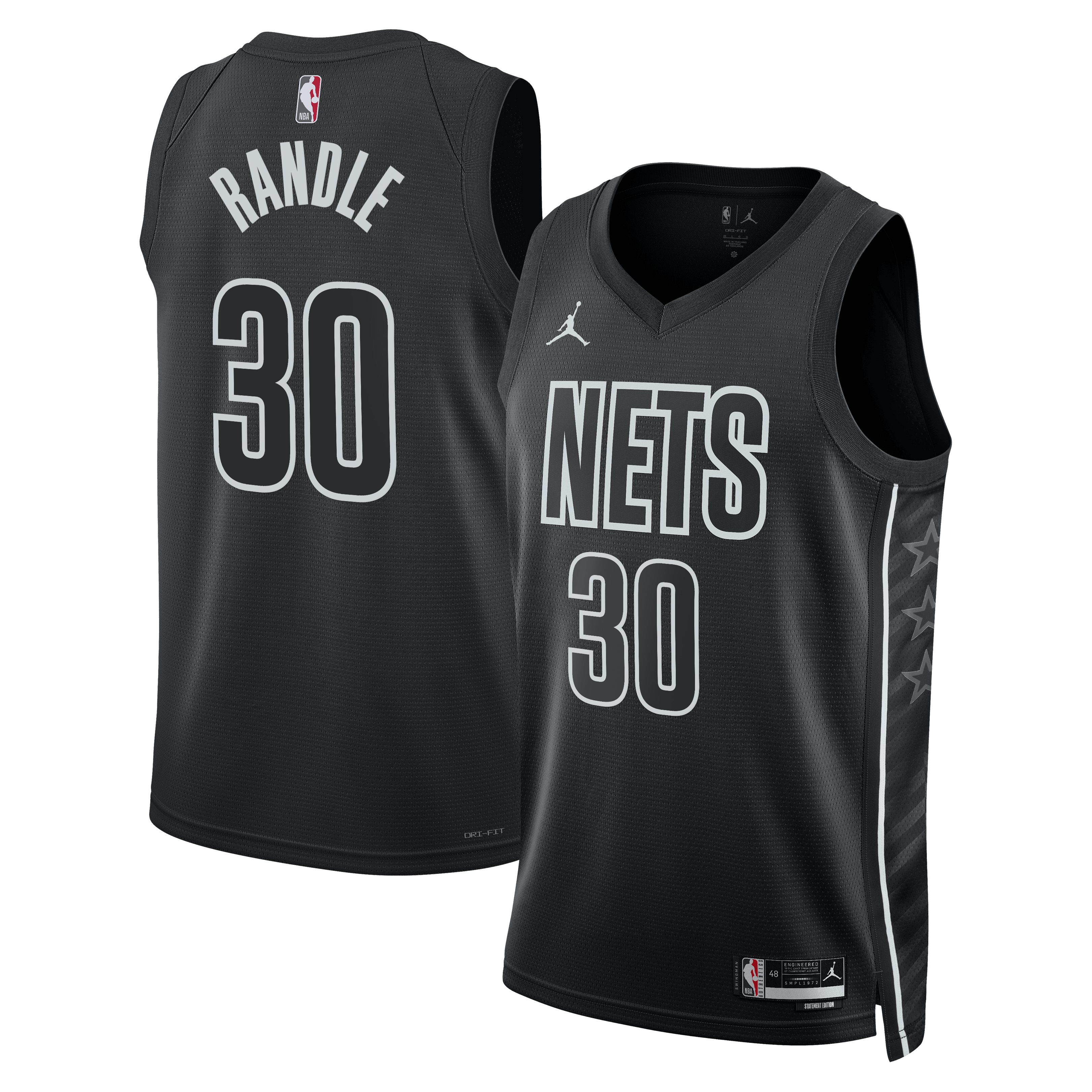 Brooklyn Nets Jordan Brand Statement Edition Swingman Jersey - Black - Julius Randle - Unisex
