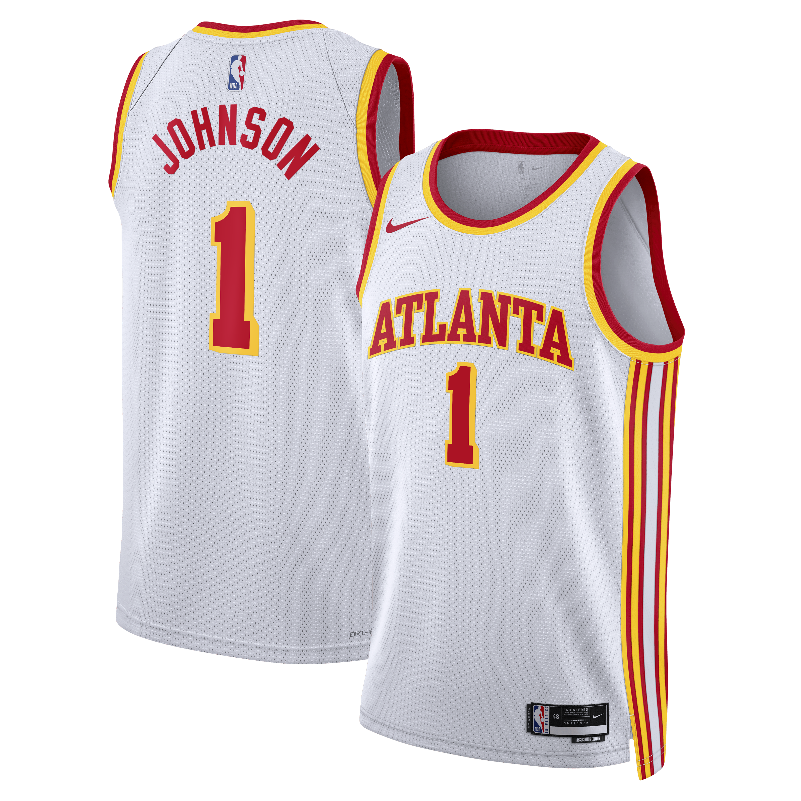 Atlanta Hawks Nike Association Edition Swingman Jersey - White - Jalen Johnson - Unisex