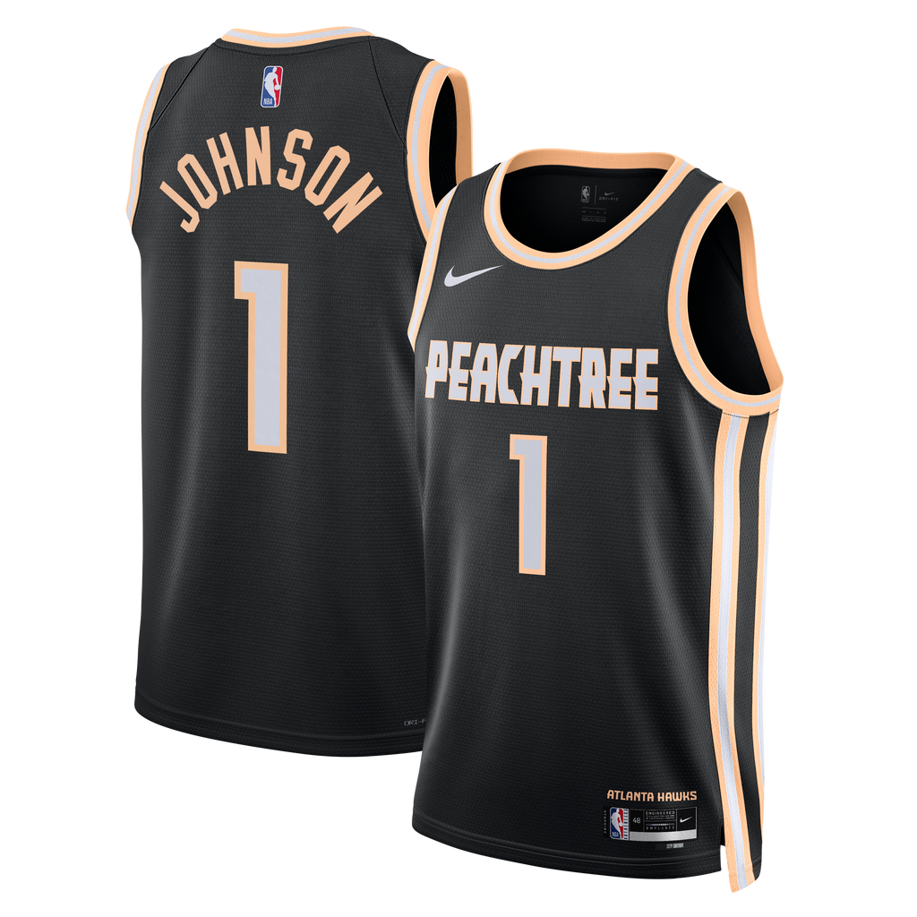Nike Atlanta Hawks 2025/26 Nike City Edition Swingman Jersey - Black - Jalen Johnson - Unisex