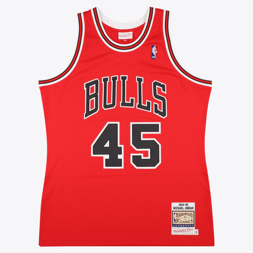 Chicago Bulls Michael Jordan 1994-95 Road 45 Authentic Jersey By Mitchell & Ness - Red - Mens