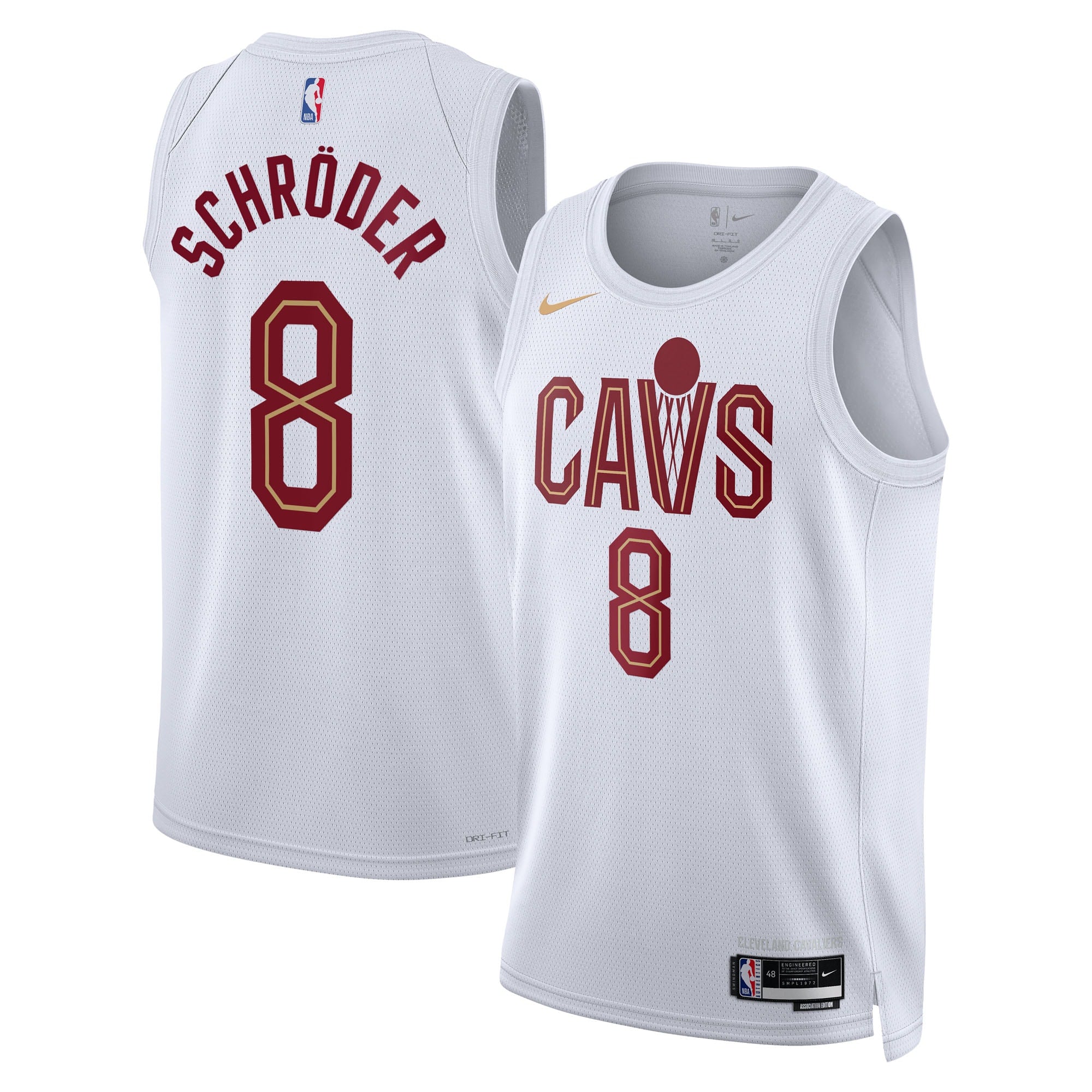 Cleveland Cavaliers Nike Association Edition Swingman Jersey - White - Dennis Schröder - Unisex