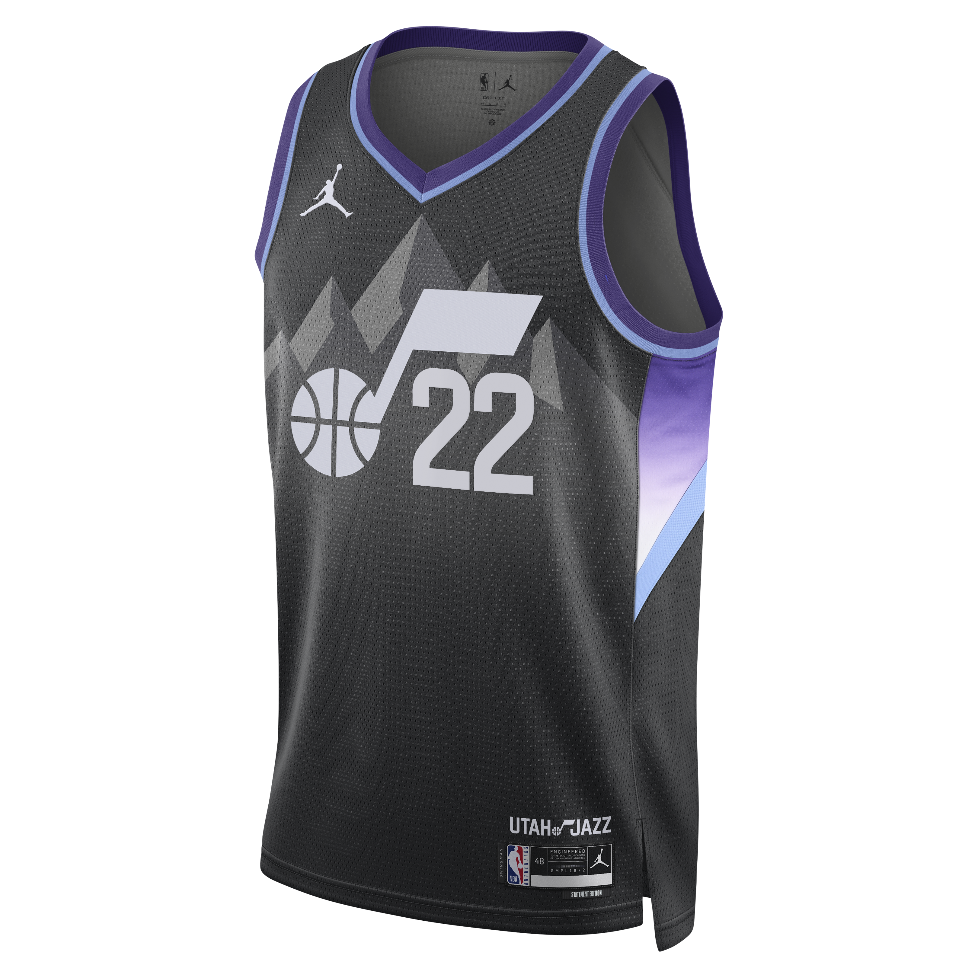 Utah Jazz Jordan Brand Statement Edition Swingman Jersey - Black - Darryn Peterson - Mens