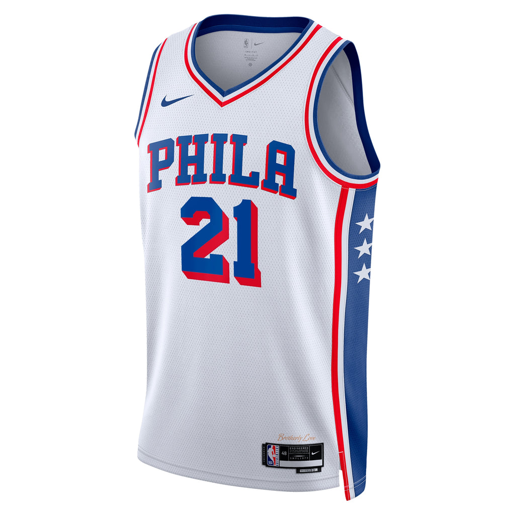 Philadelphia 76ers Nike Association Edition Swingman Jersey - White - Joel Embiid - Unisex