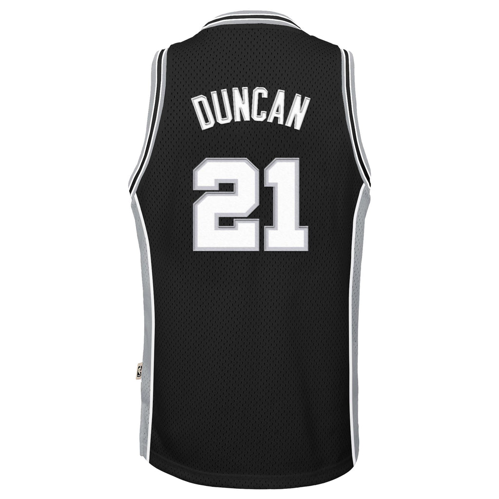San Antonio Spurs Tim Duncan 1998-99 Hardwood Classics Road Swingman Jersey - Black - Youth