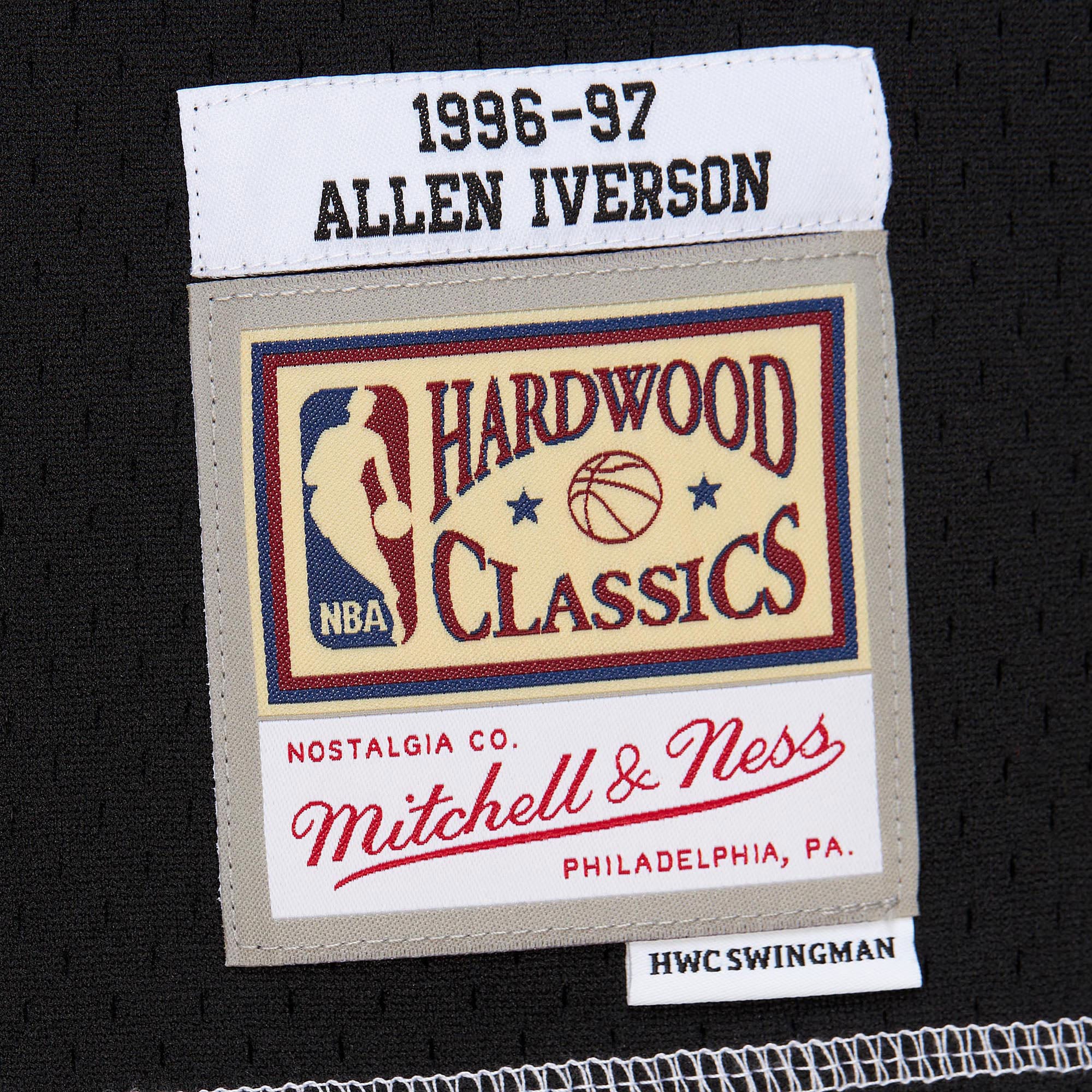 Philadelphia 76ers Mitchell & Ness Allen Iverson 1996 Contrast 2K Swingman Jersey - Black