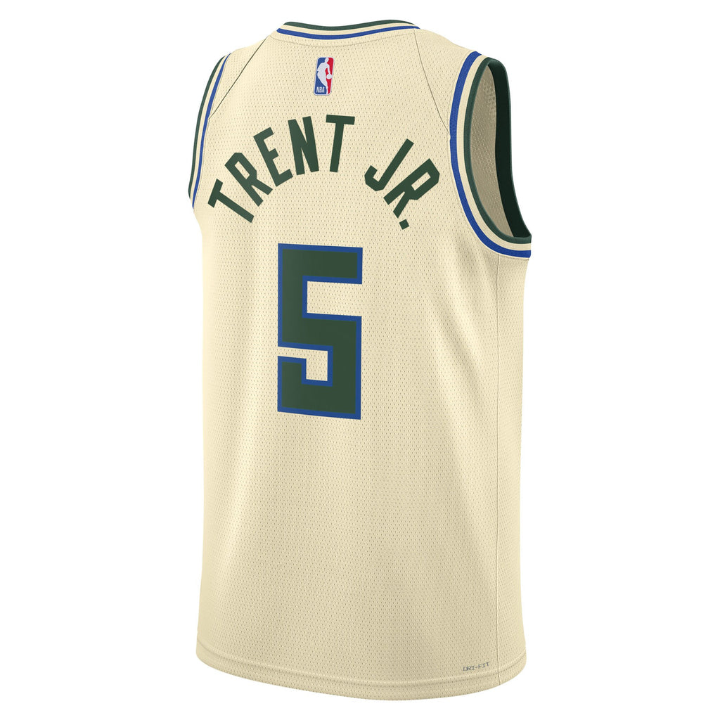 Milwaukee Bucks Nike 2025/26 City Edition Swingman Jersey - Cream - Gary Trent Jr. - Unisex