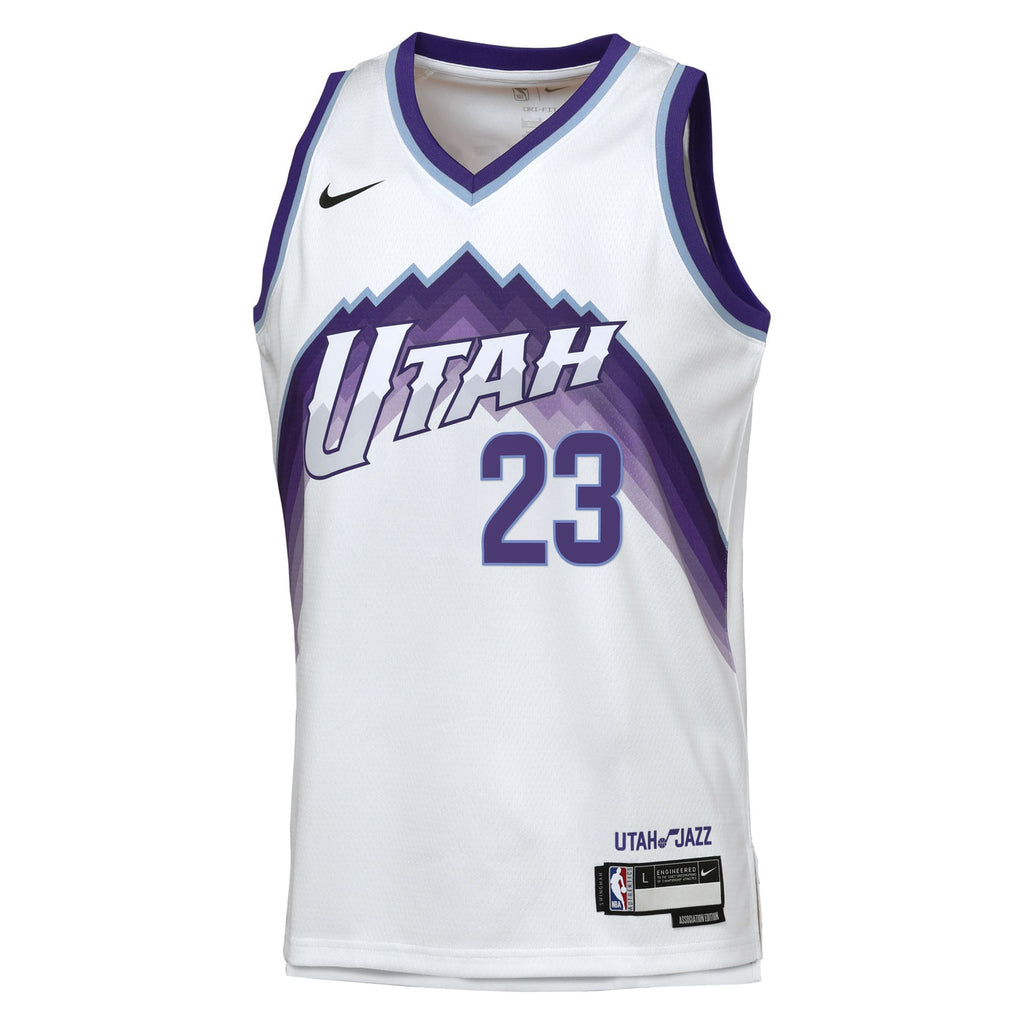 Utah Jazz Nike Replica Association Edition Swingman Jersey - White - Lauri Markkanen - Youth