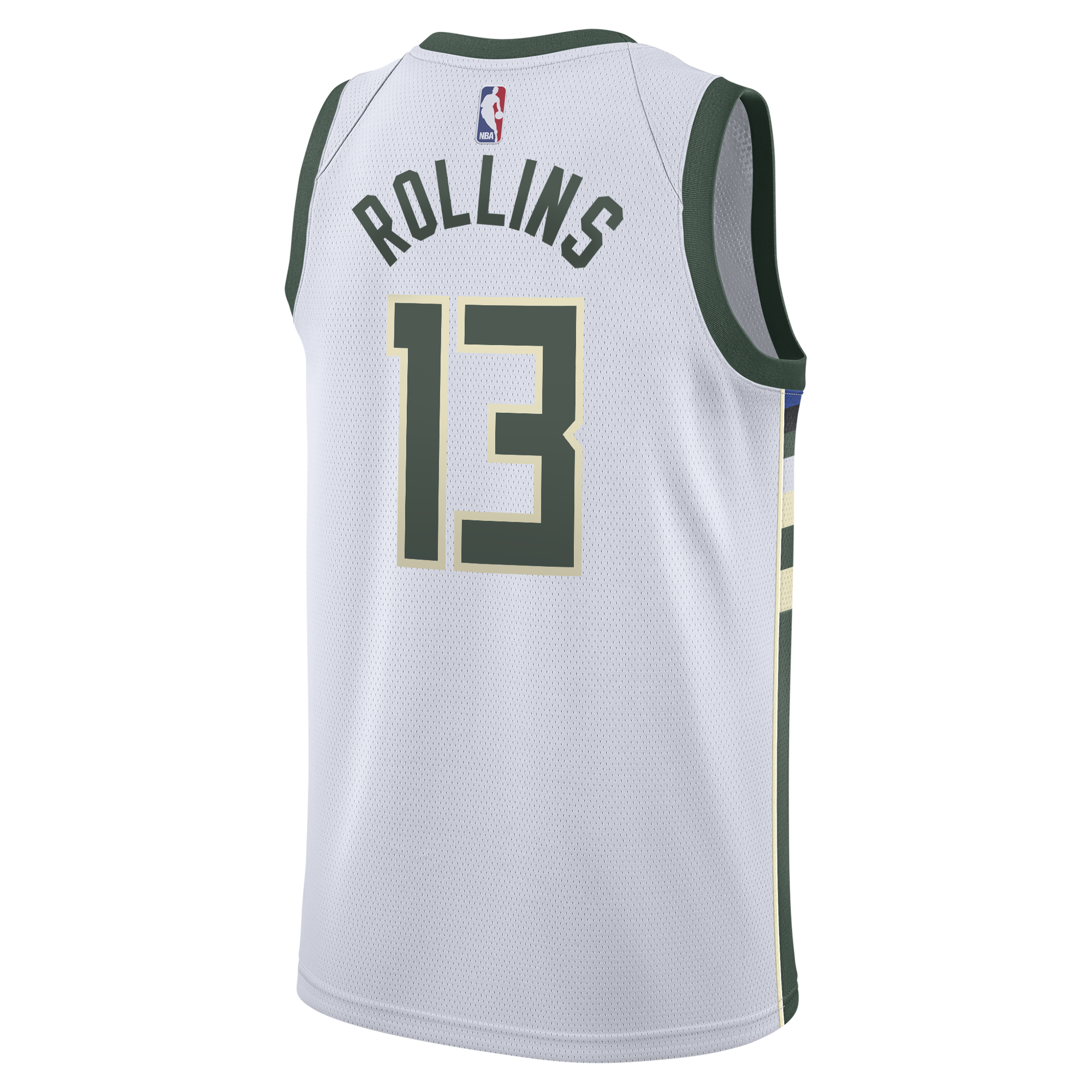 Milwaukee Bucks Nike Association Edition Swingman Jersey - White - Ryan Rollins - Youth