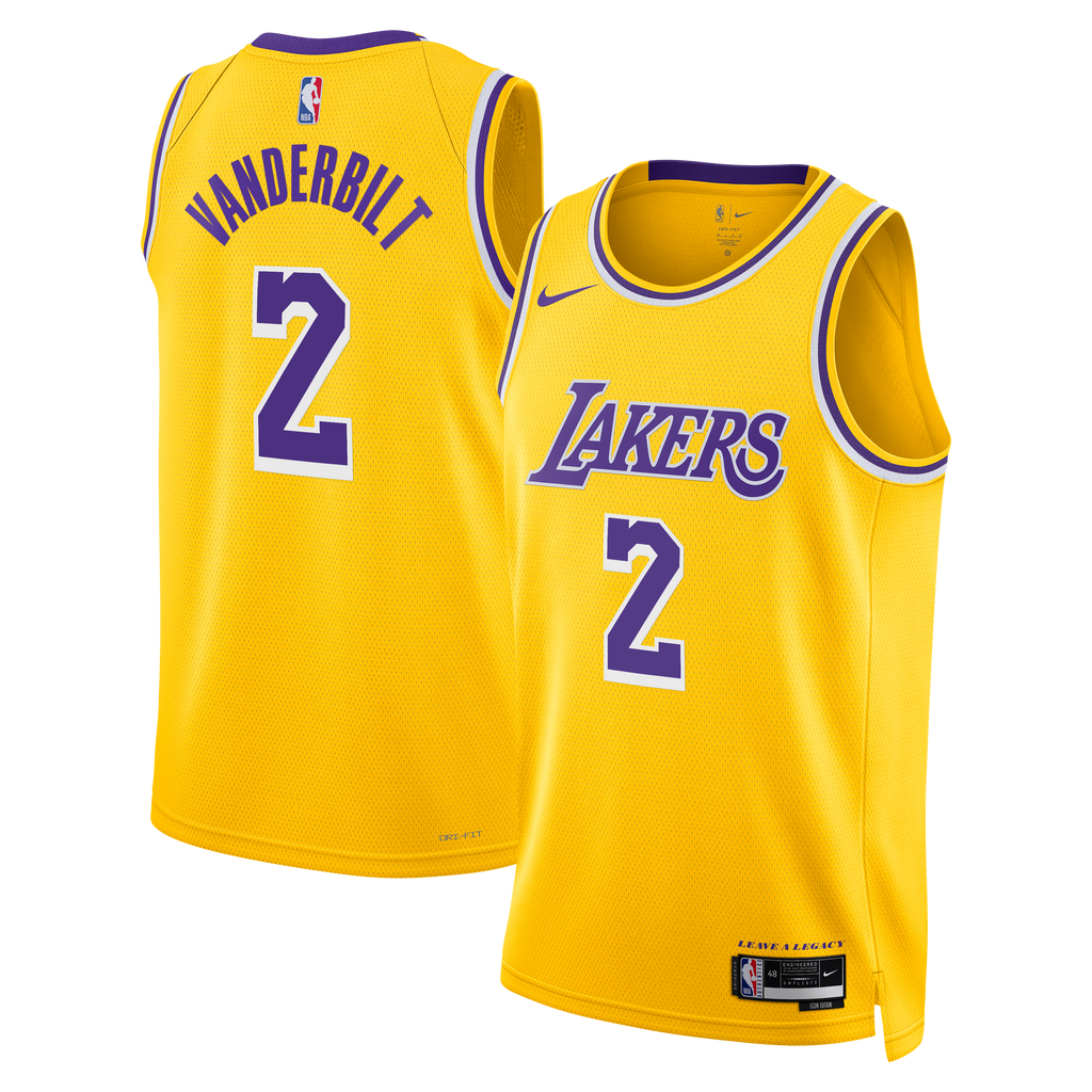 Los Angeles Lakers Nike Icon Edition Swingman Jersey - Gold - Jarred Vanderbilt - Unisex