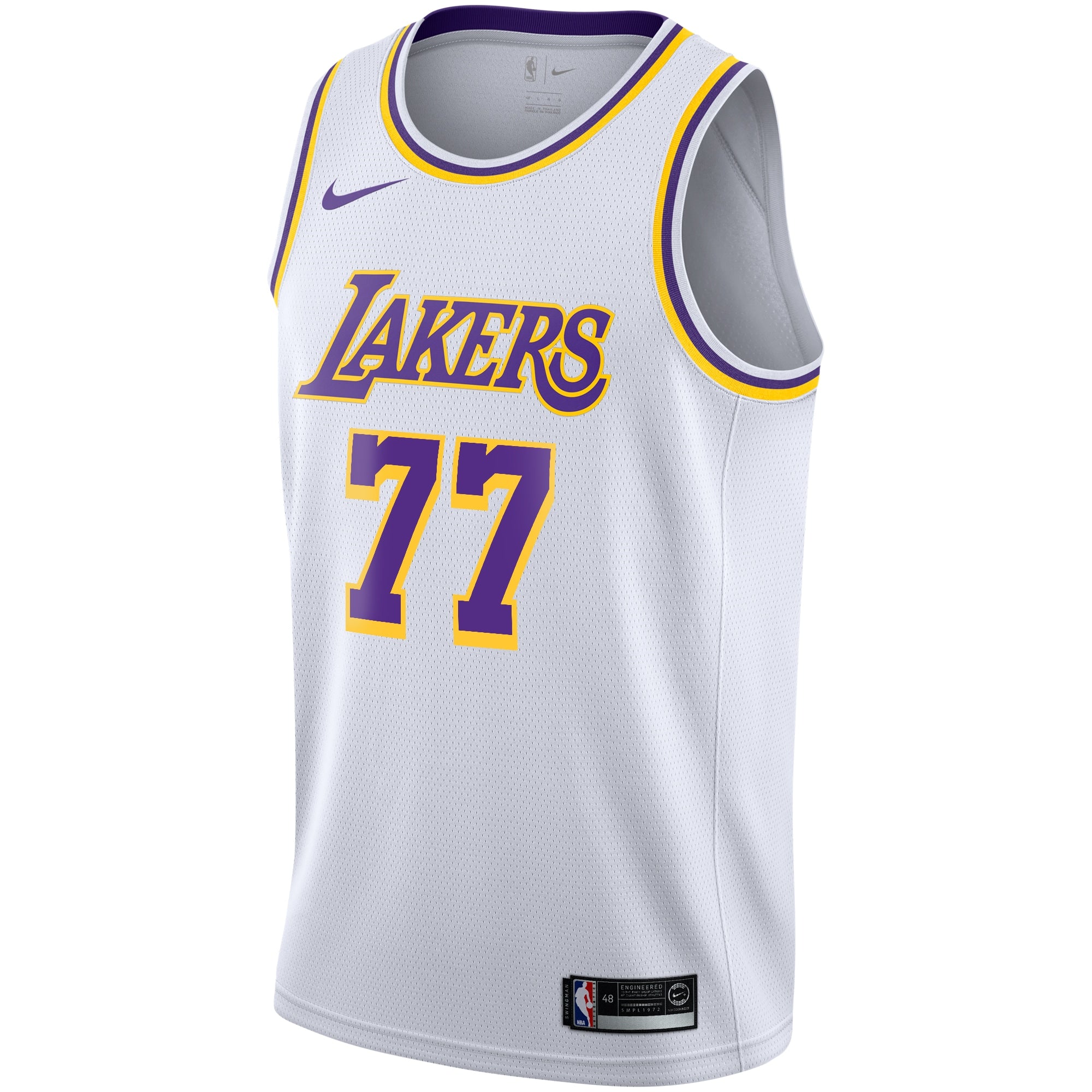 Los Angeles Lakers Nike Association Edition Swingman Jersey - White - Luka Dončić - Youth