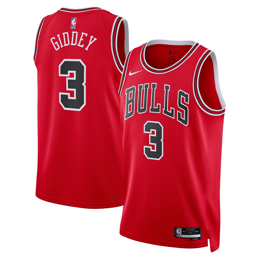 Chicago Bulls Nike Icon Swingman Jersey - Giddey 3 - Unisex