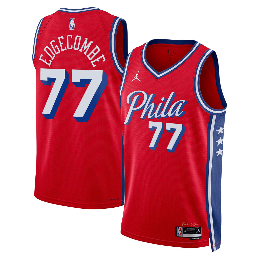 Philadelphia 76ers Jordan Brand Statement Edition Swingman Jersey - Red - VJ Edgecombe - Unisex