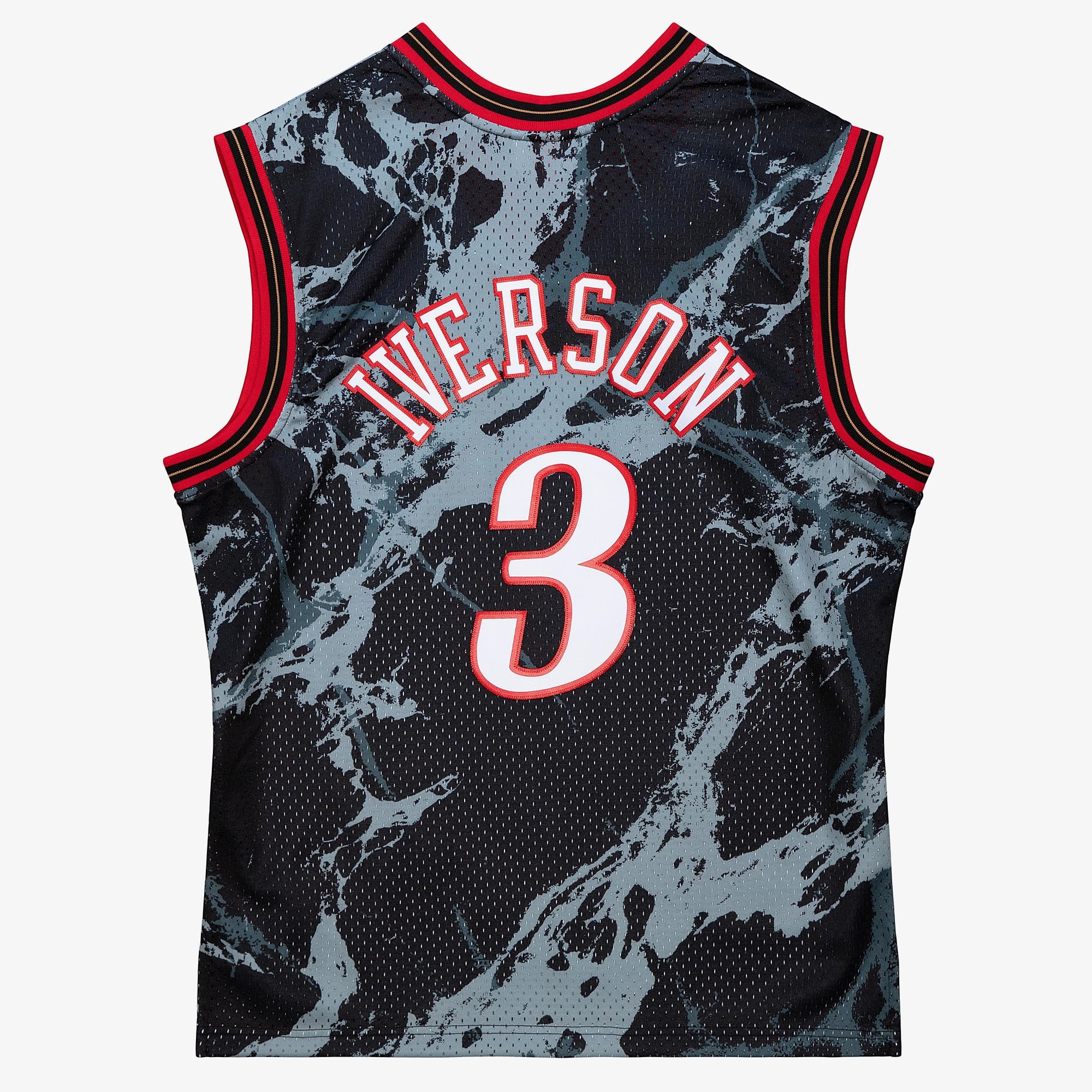 Philadelphia 76ers Mitchell & Ness Allen Iverson 2000 Team Marble Swingman Jersey - Black