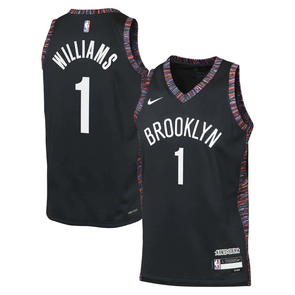 Brooklyn Nets Nike 2025/26 City Edition Swingman Jersey - Black - Ziaire Williams - Youth