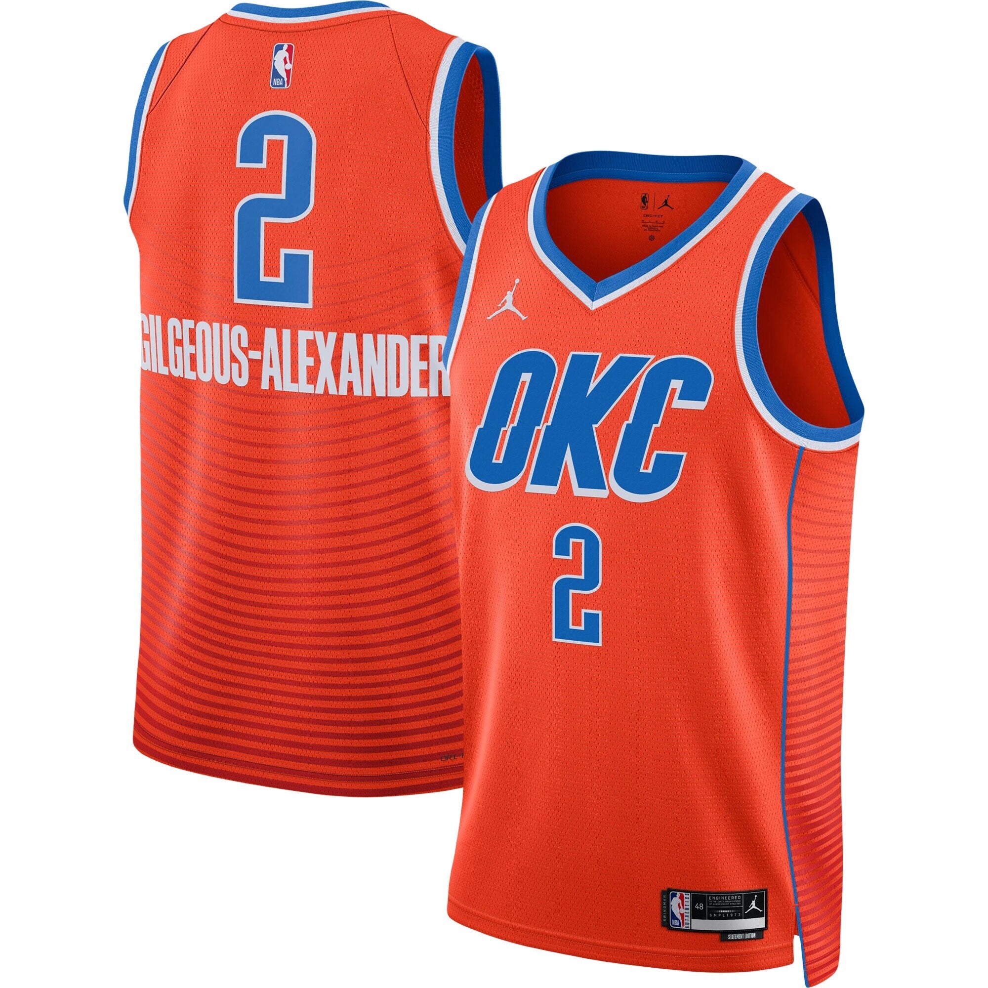 Oklahoma City Thunder Nike Replica Statement Swingman Jersey - Shai Gilgeous-Alexander - Unisex