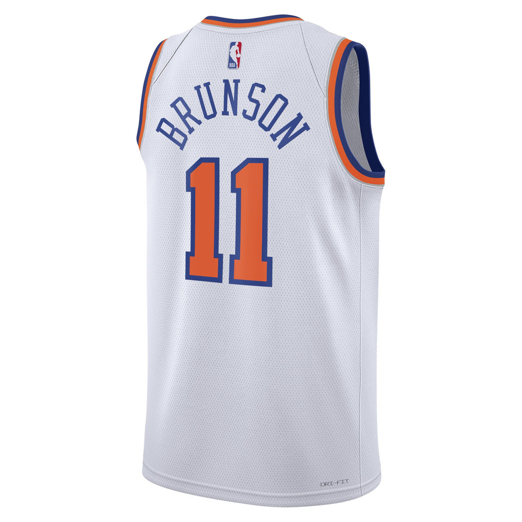 New York Knicks Nike Association Edition Swingman Jersey - White - Jalen Brunson - Unisex