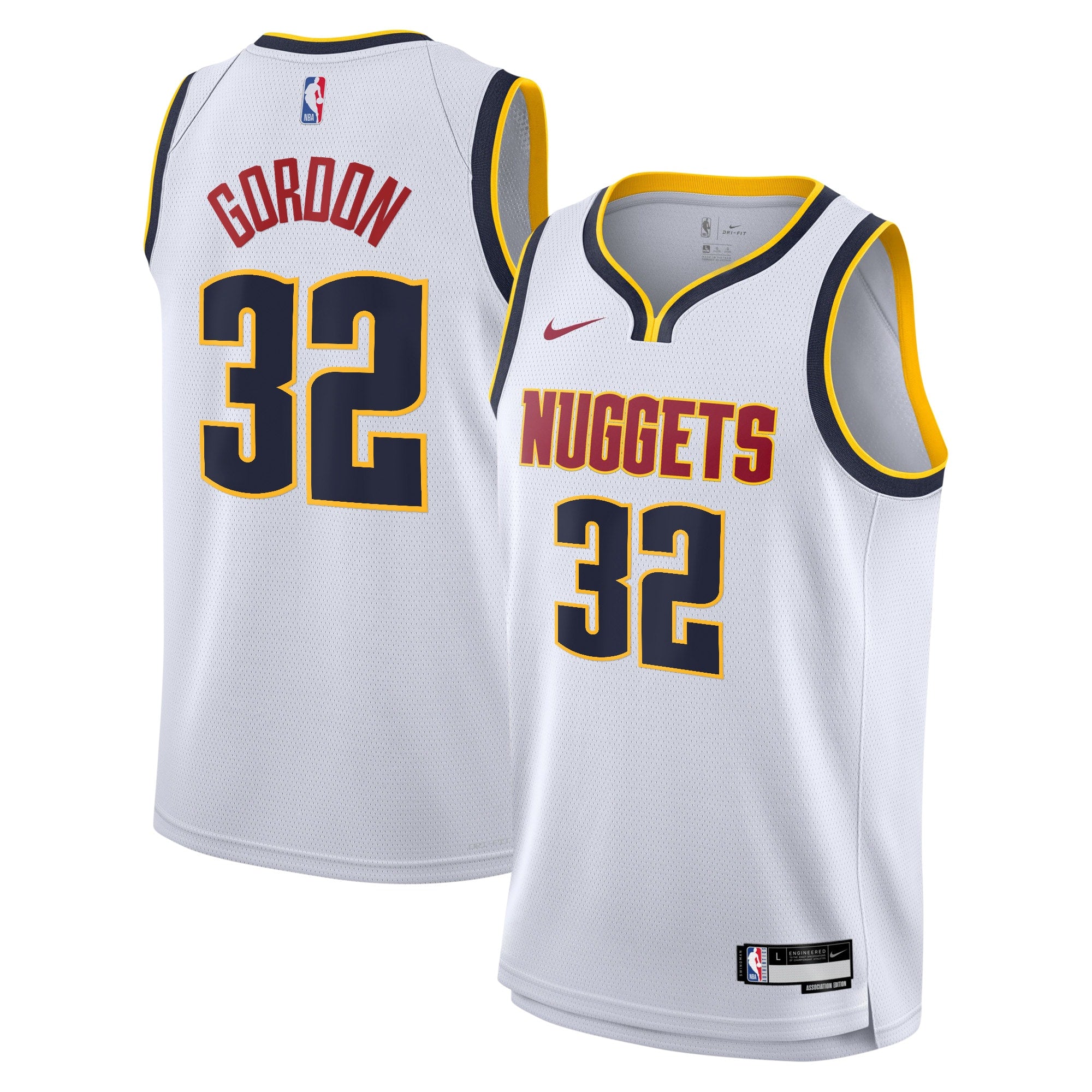 Denver Nuggets Nike Association Swingman Jersey - White - Aaron Gordon - Youth