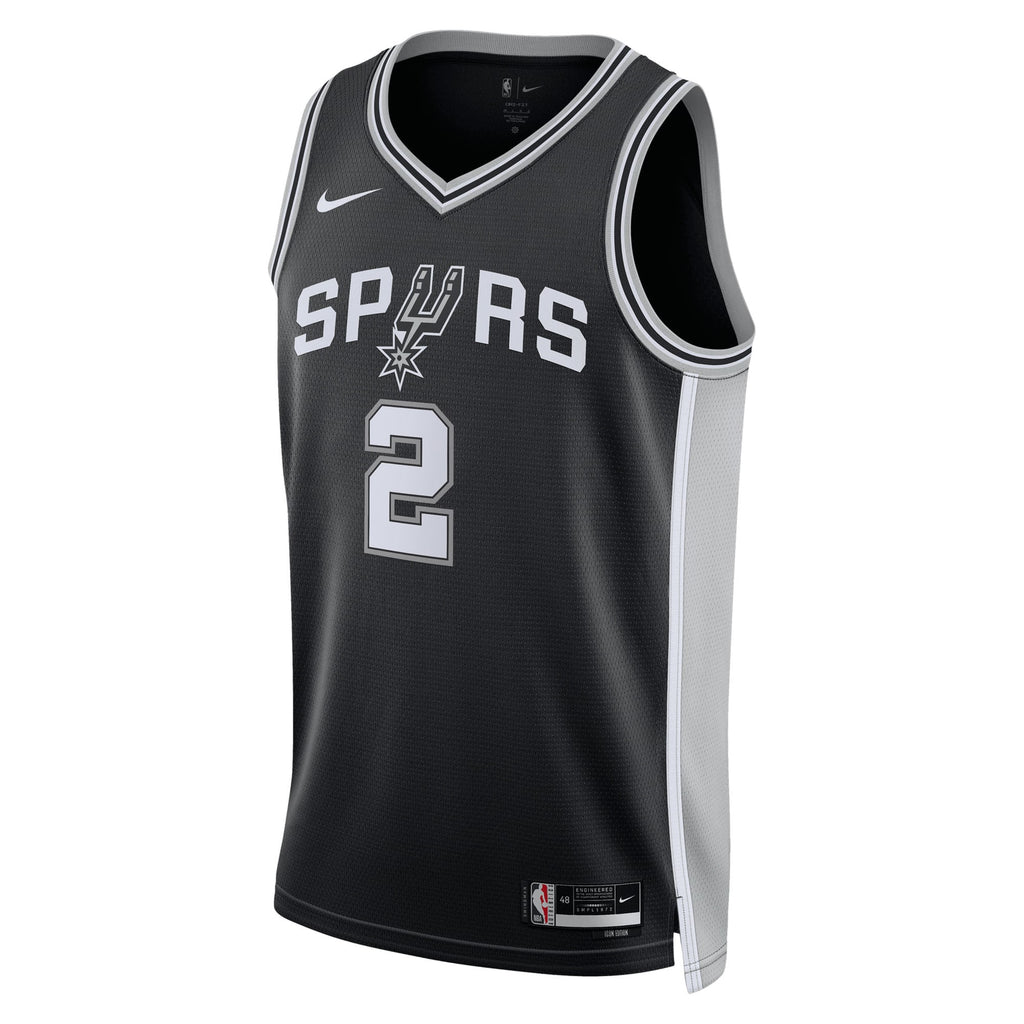 San Antonio Spurs Nike Icon Edition Swingman Jersey NBA 2025 First Round Draft Pick - Black - Dylan Harper - Youth