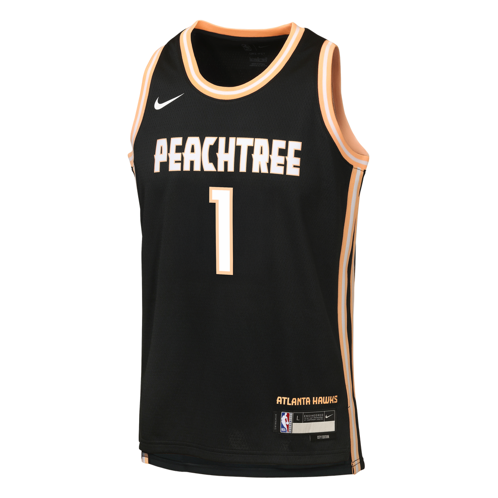 Nike Atlanta Hawks 2025/26 Nike City Edition Swingman Jersey - Black - Jalen Johnson - Youth