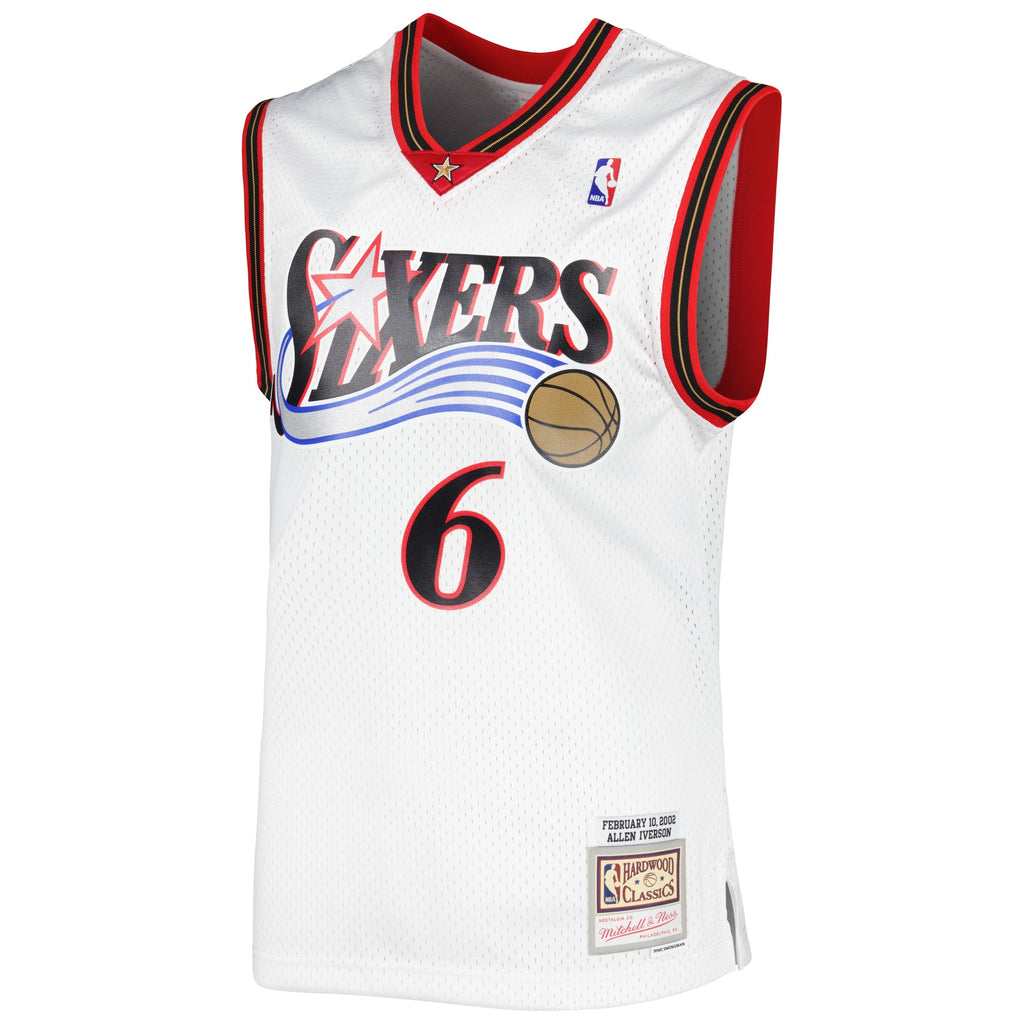 Men's Mitchell & Ness Allen Iverson White Philadelphia 76ers 2002/03 Hardwood Classics Swingman Jersey