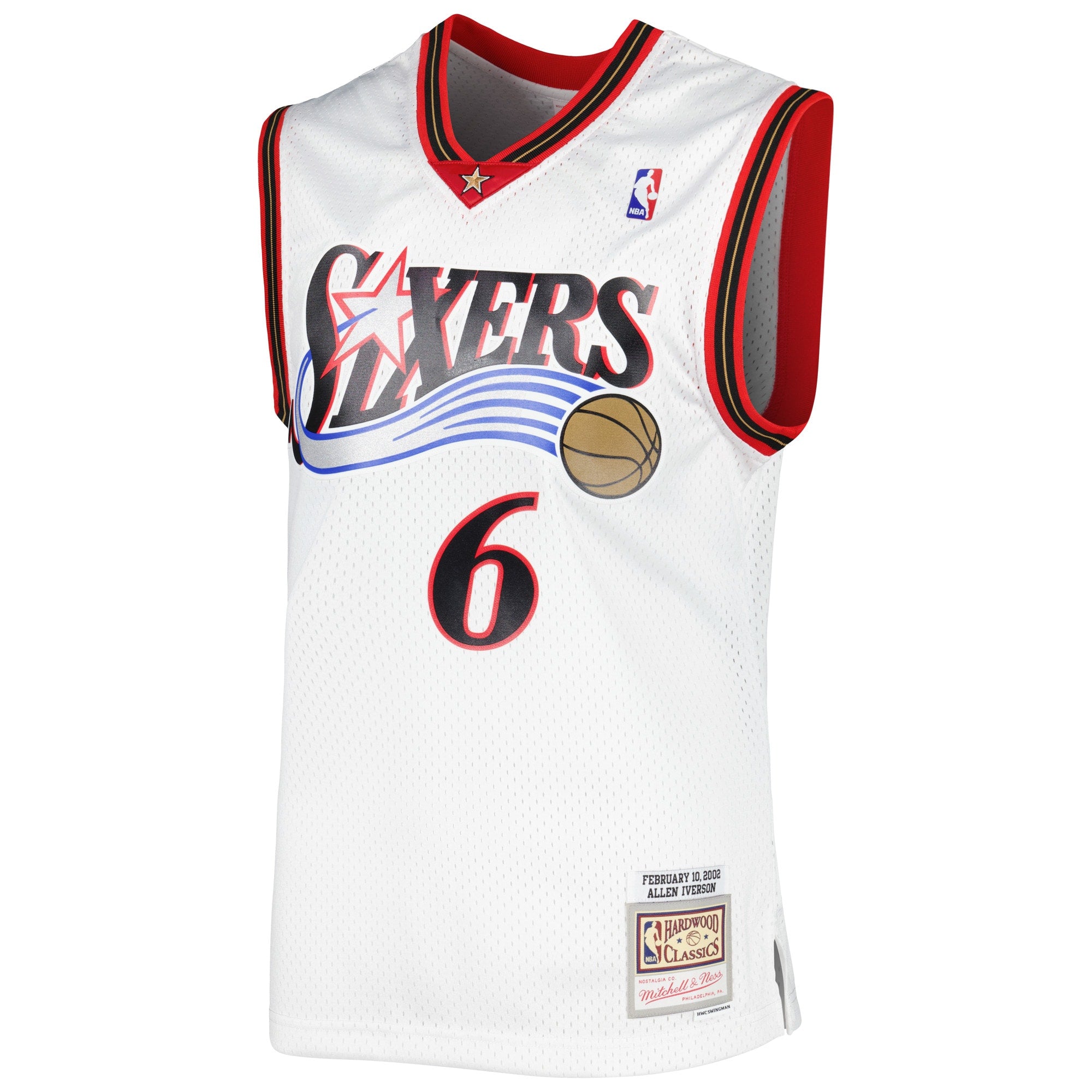 Men's Mitchell & Ness Allen Iverson White Philadelphia 76ers 2002/03 Hardwood Classics Swingman Jersey