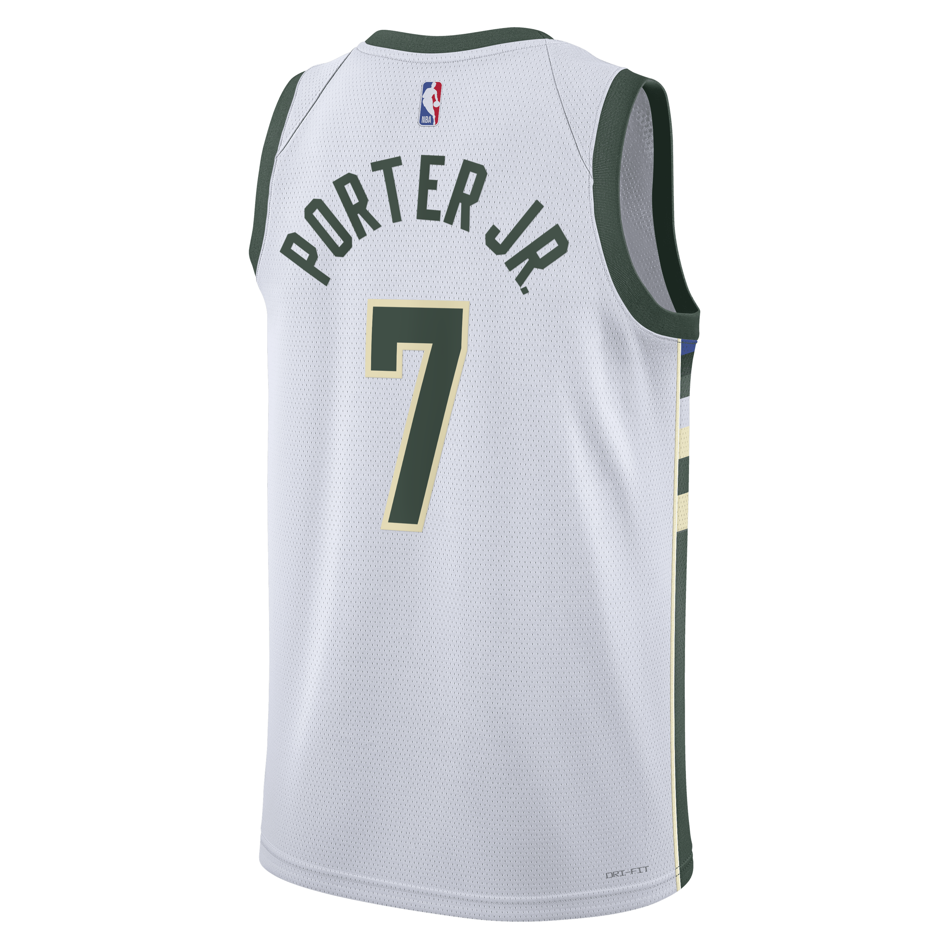 Milwaukee Bucks Nike Association Edition Swingman Jersey - White - Kevin Porter Jr. - Unisex