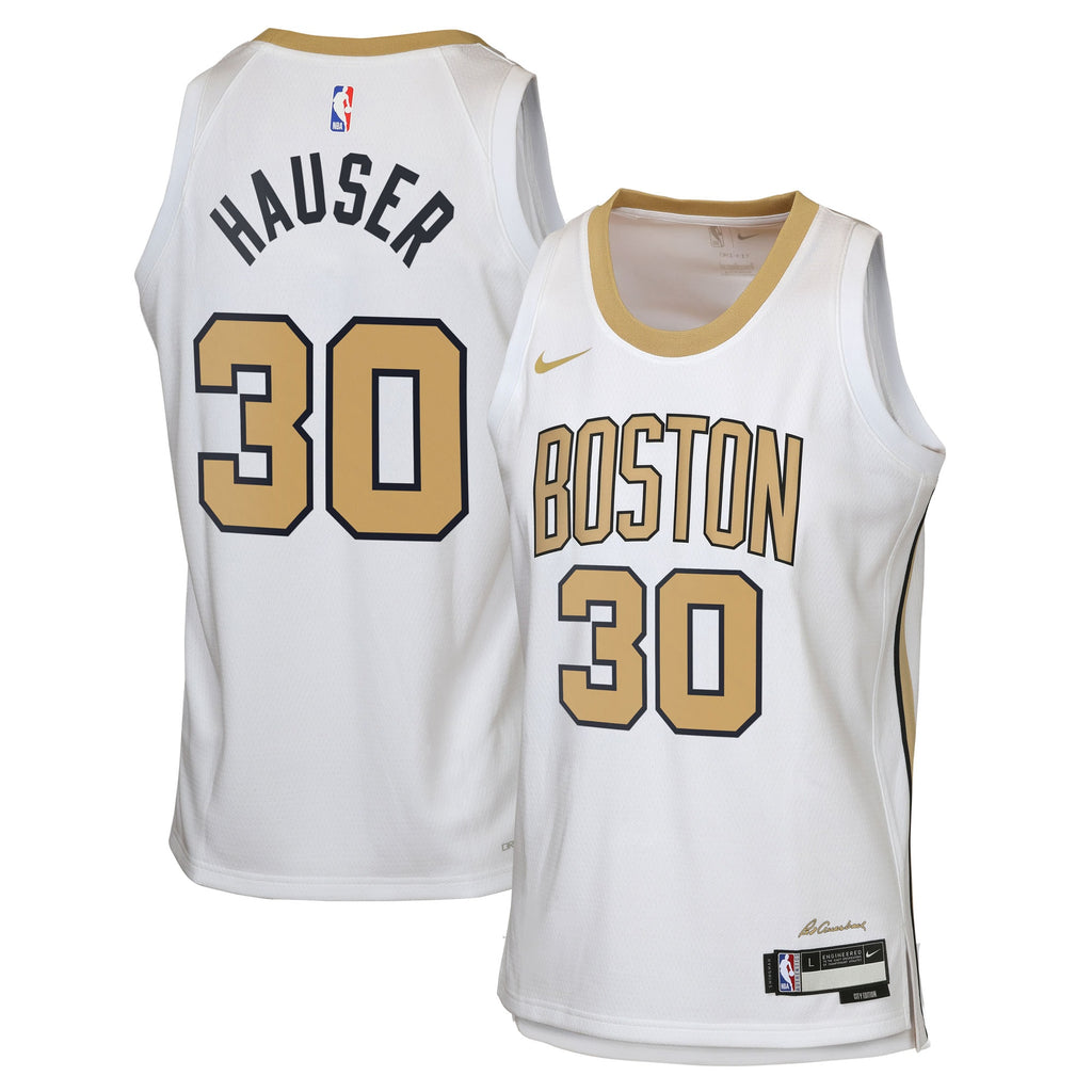 Boston Celtics Nike 2025/26 City Edition Swingman Jersey - White - Sam Hauser - Youth