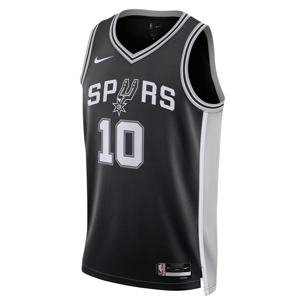 San Antonio Spurs Nike Icon Edition Swingman Jersey - Black - Jeremy Sochan - Unisex