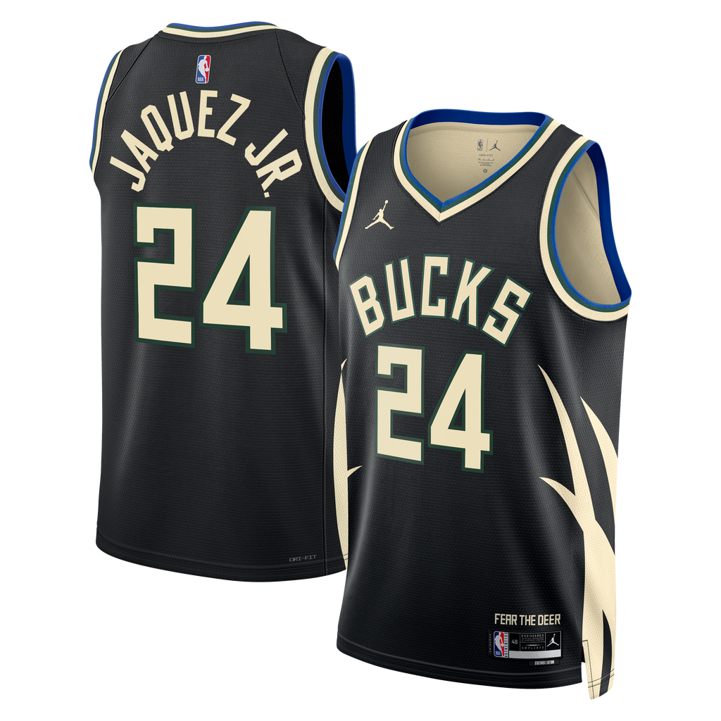 Milwaukee Bucks Jordan Brand Statement Edition Swingman Jersey - Hunter Green - Jaime Jaquez Jr. - Unisex