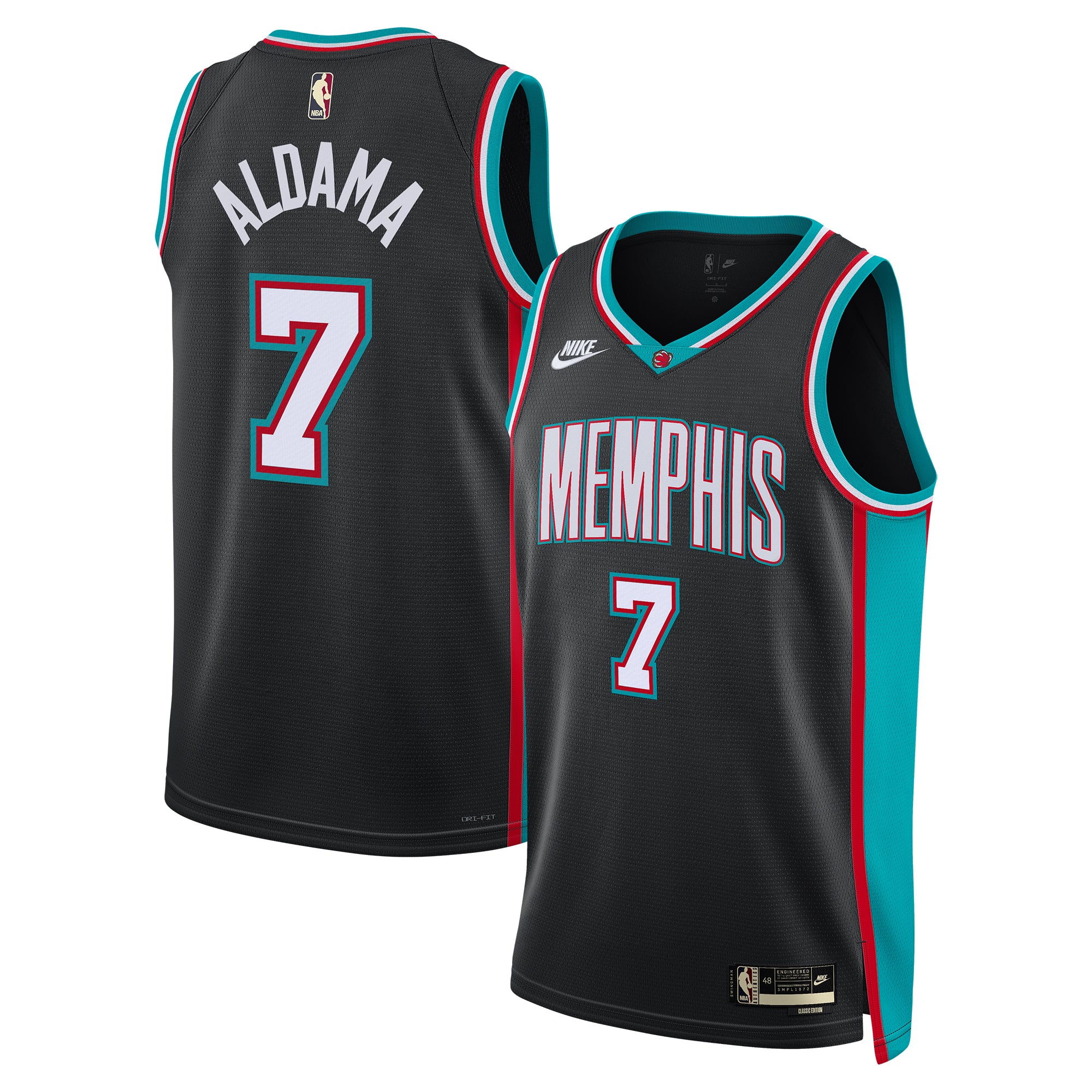 Memphis Grizzlies Nike Classic Edition Jersey - Black - Santi Aldama - Unisex