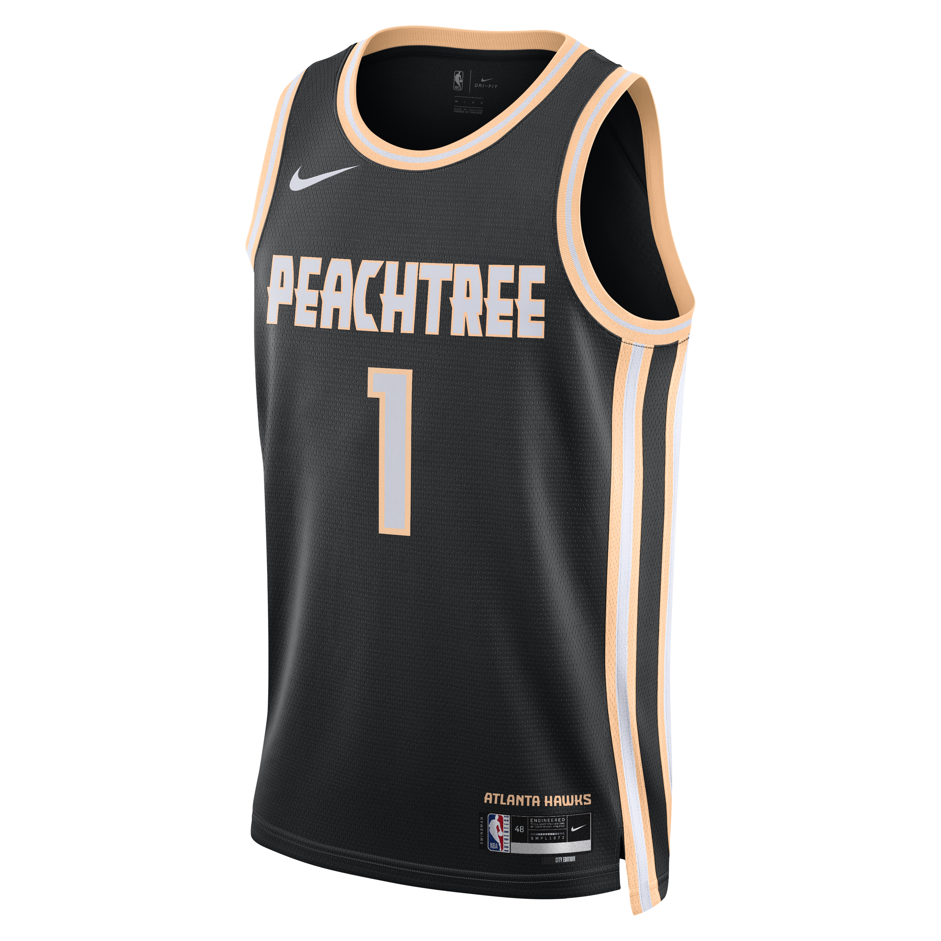Nike Atlanta Hawks 2025/26 Nike City Edition Swingman Jersey - Black - Jalen Johnson - Unisex
